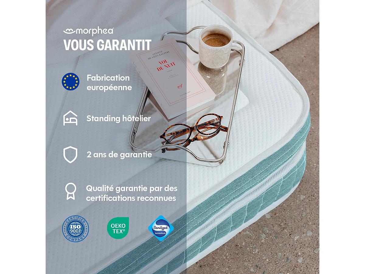 Matelas luxe hybride mémoire de forme 180x200 épais 30cm