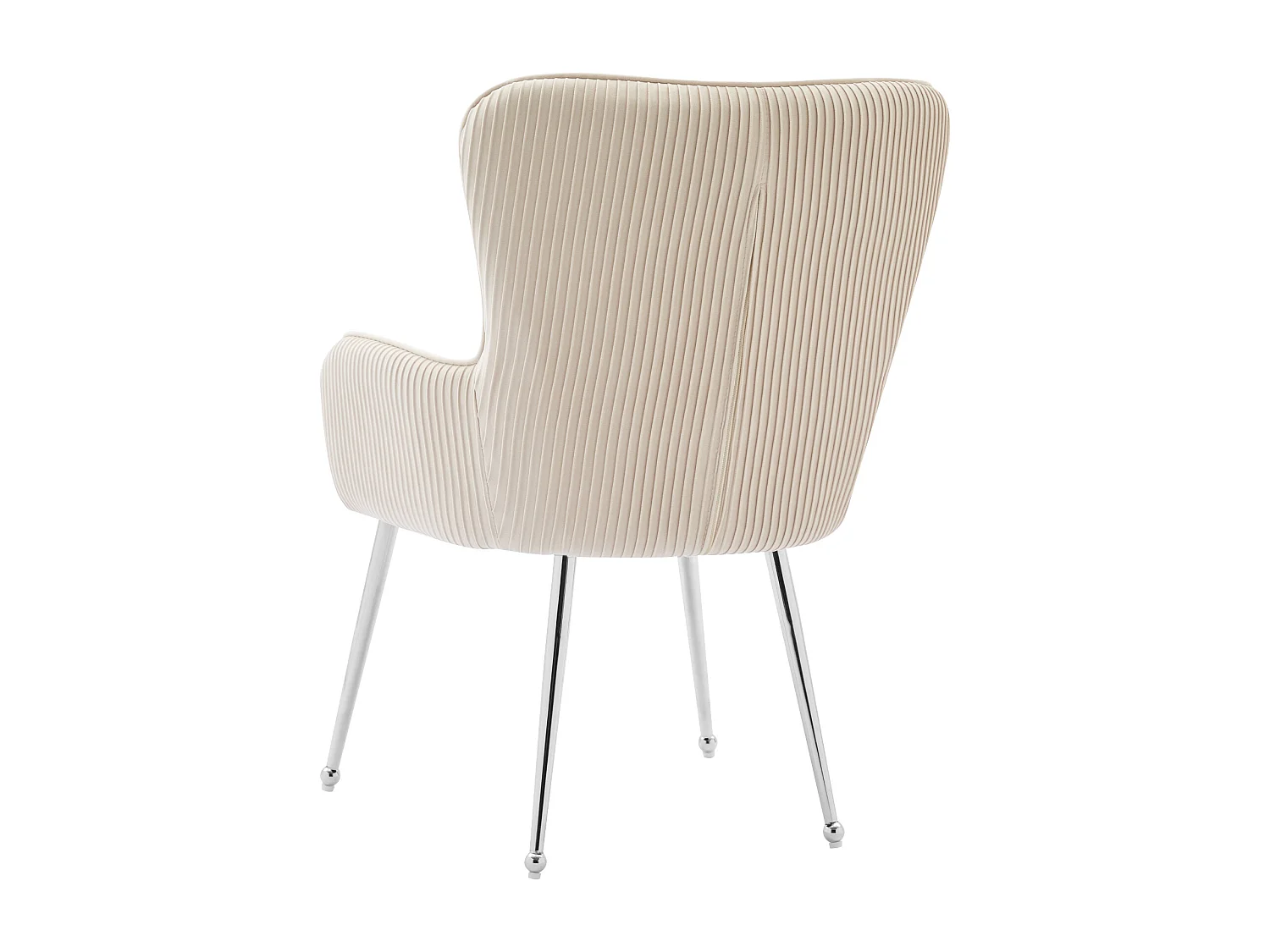 Set di 2 sedie con gambe in metallo argentato - Velluto beige