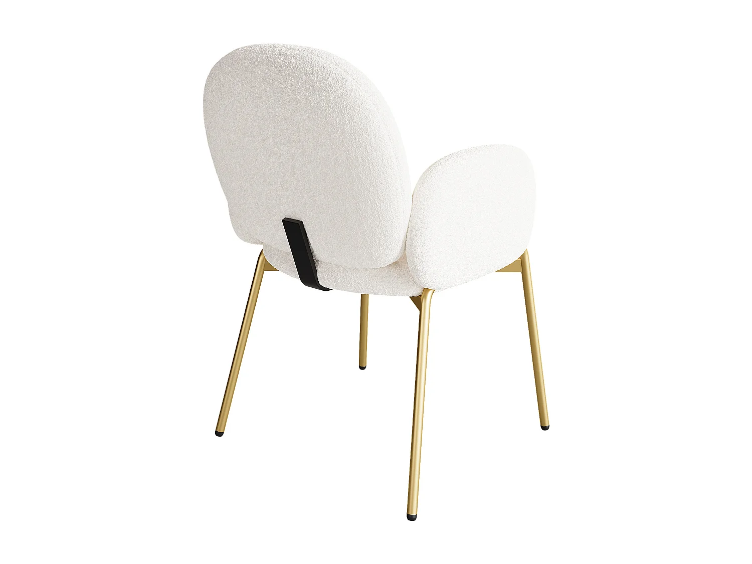 1 Chaise en teddy - pieds en métal doré - chaise de coiffeuse - chaise de salle à manger - Beige