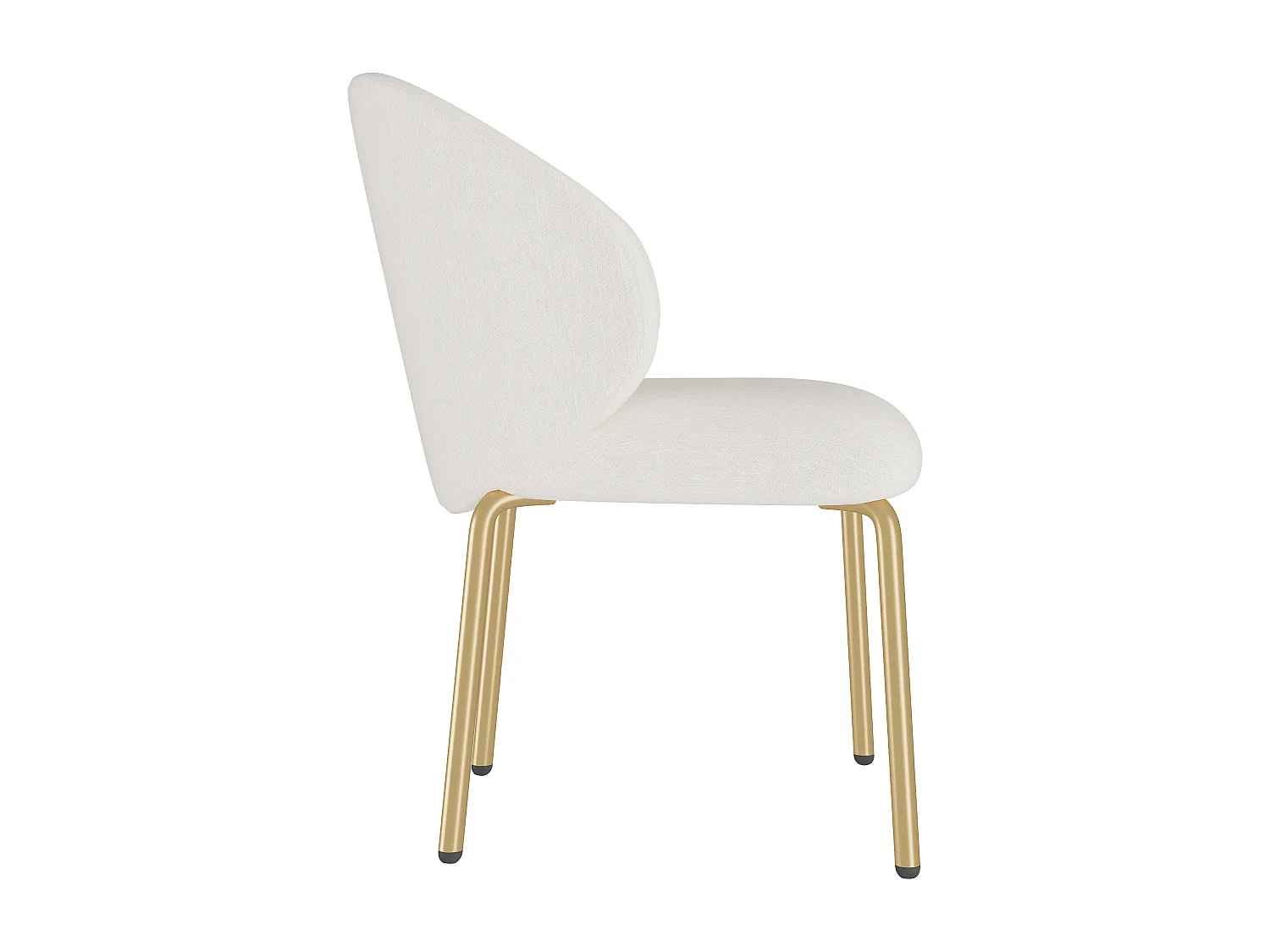 Lot de 2 Chaises en tissu chenille - pieds en métal doré - chaise de coiffeuse - chaise de salle à manger - Beige