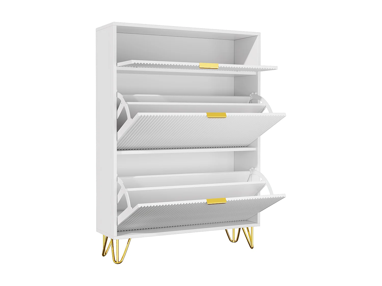 Meuble à chaussures à 3 portes - modèle étroit avec tiroirs - idéal pour les entrées et les couloirs - 80 x 24 x 118,5 cm