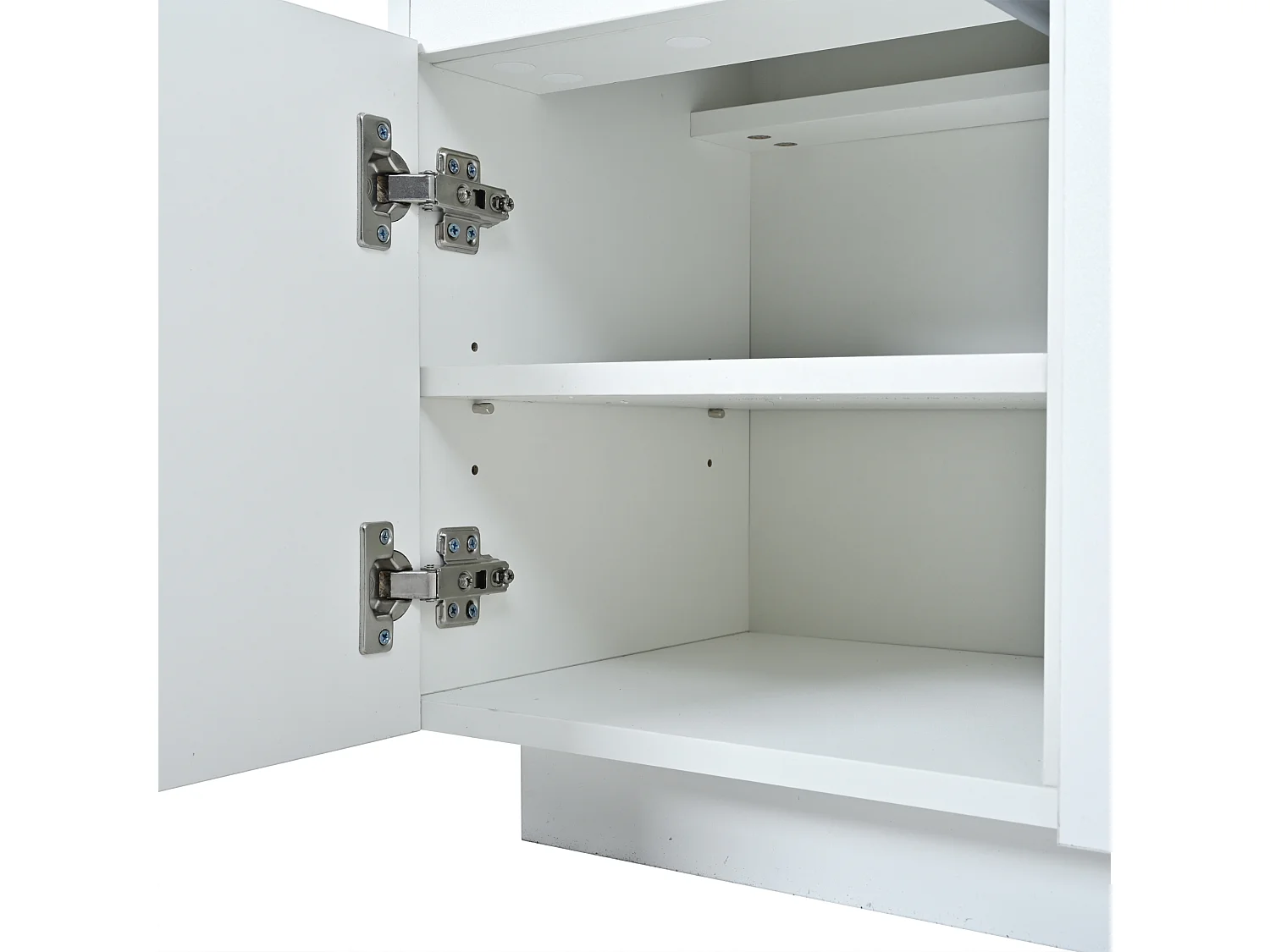 Buffet 140x35x72,5 cm - 2 gavetas e 4 portas - iluminação LED - painéis de partículas - branco