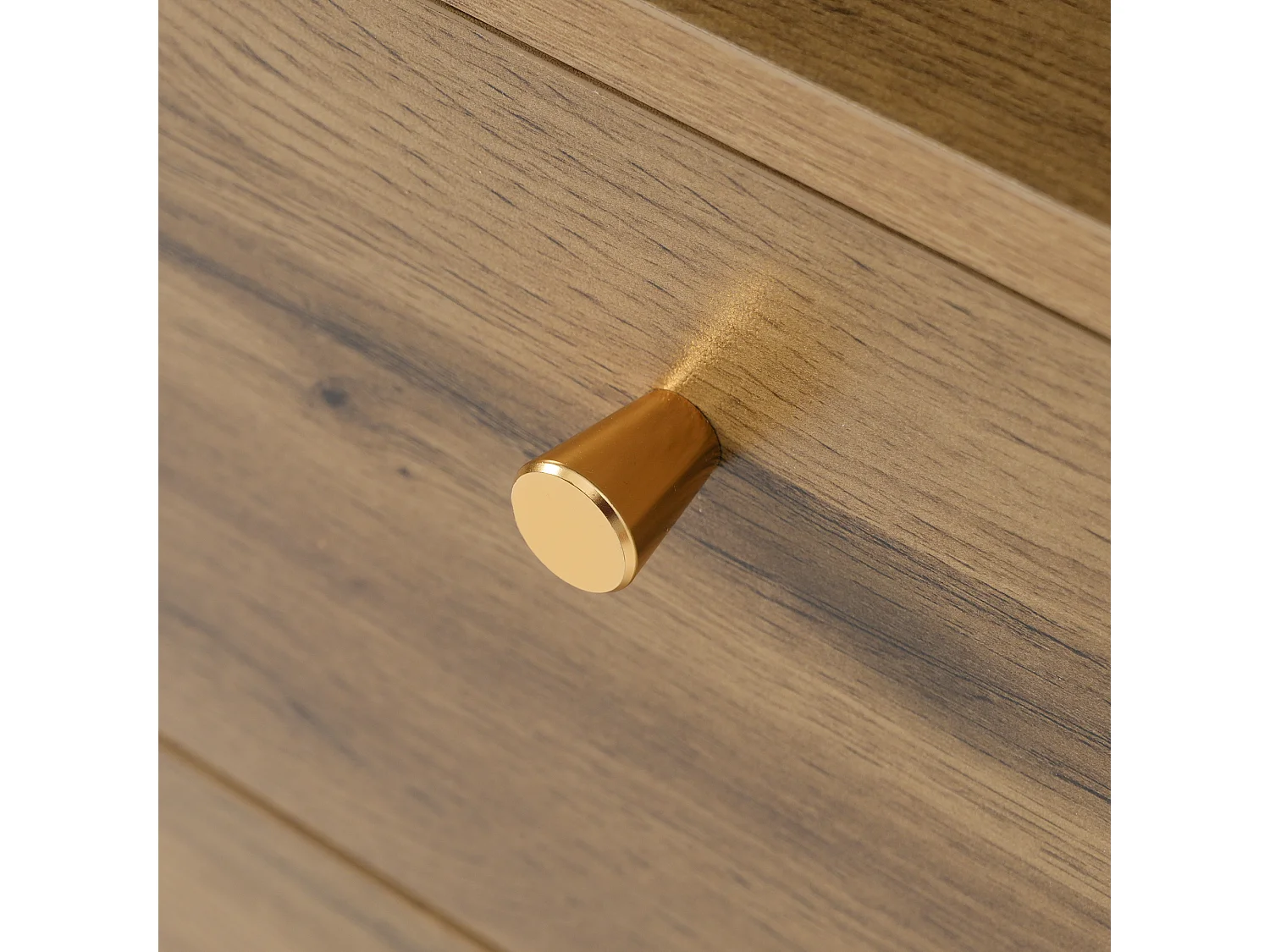 Buffet 120x40x85cm - avec 3 tiroirs et 2 portes - style rétro - avec des étagères ouvertes - couleur chêne foncé