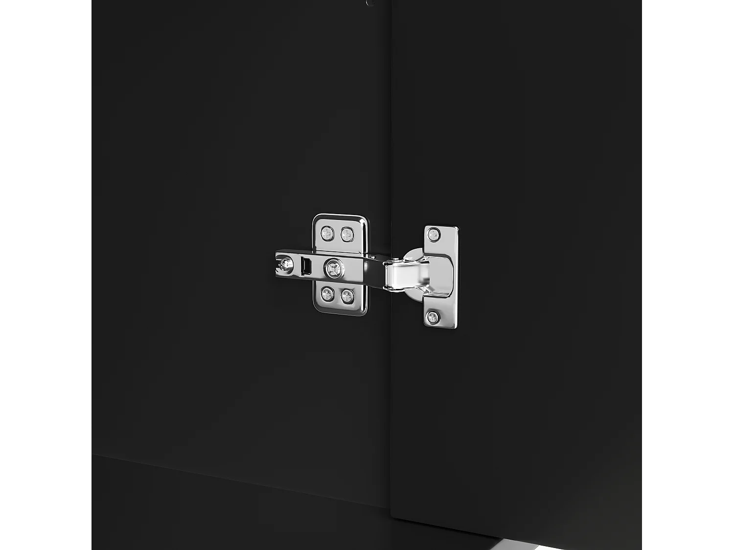 Buffet avec 4 portes - Pieds en métal doré - Étagère réglable - Noir