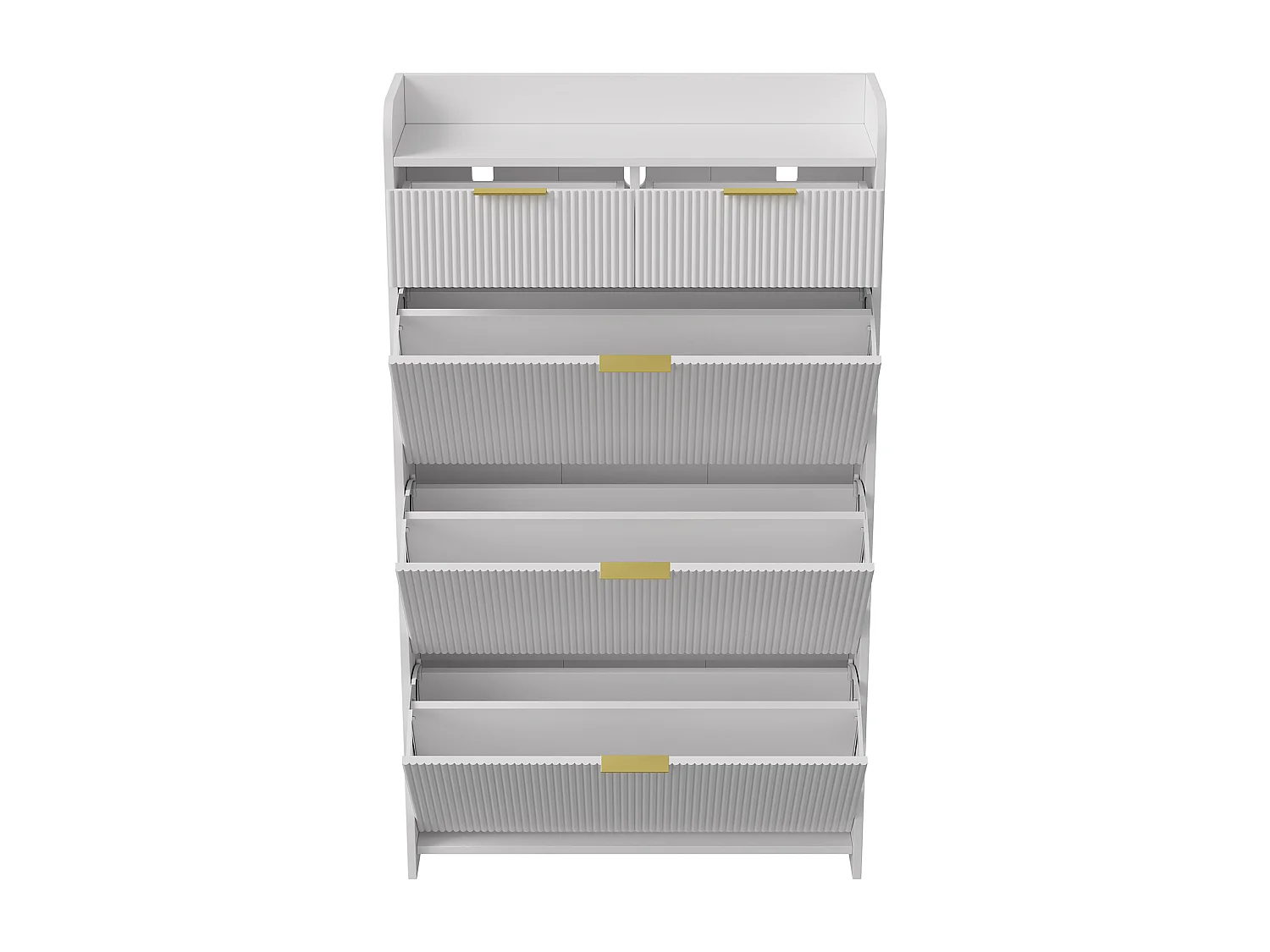 Meuble à chaussures à 3 portes et 2 tiroir, étagère à chaussures inclinable, 77 x 24 x 133,5 cm, blanc