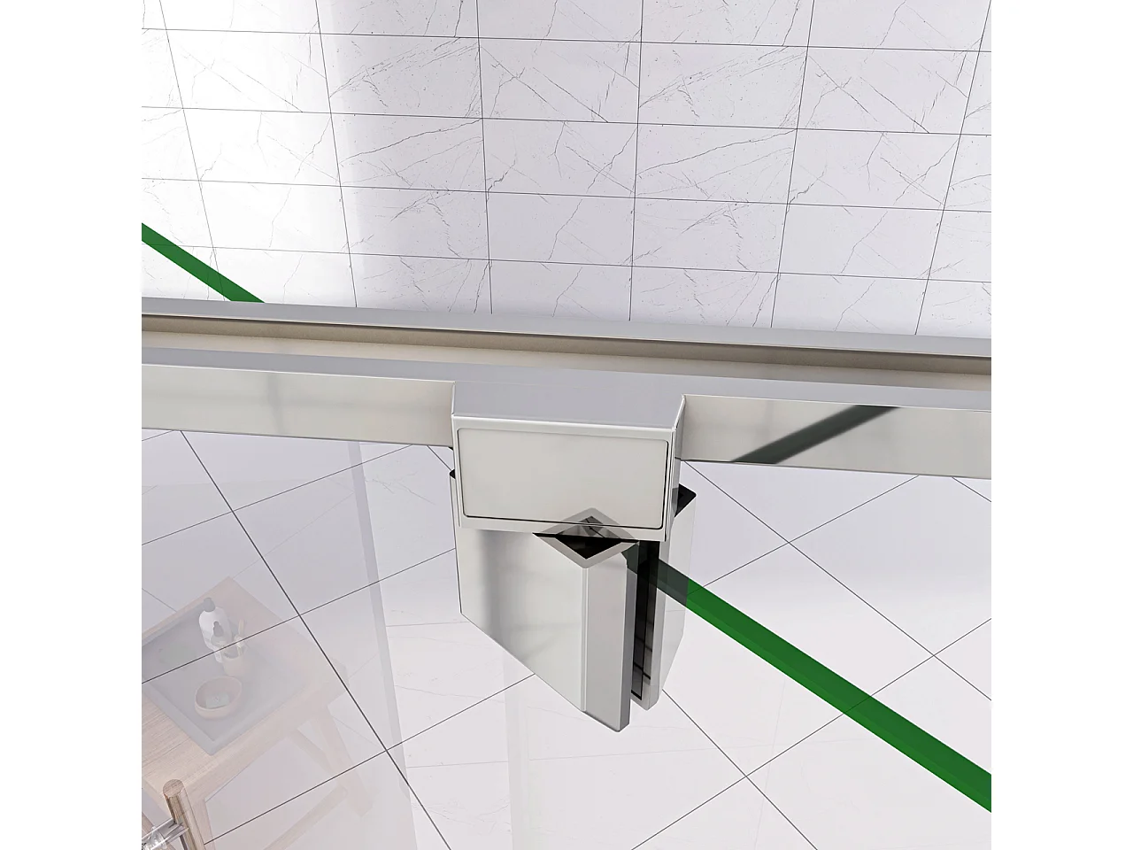 H.185 cm Box Doccia per Nicchia Porta Girevole Battente Vetro Temperato 5 mm Trasparente  Profili Cromati Lucidi Misura 70 cm