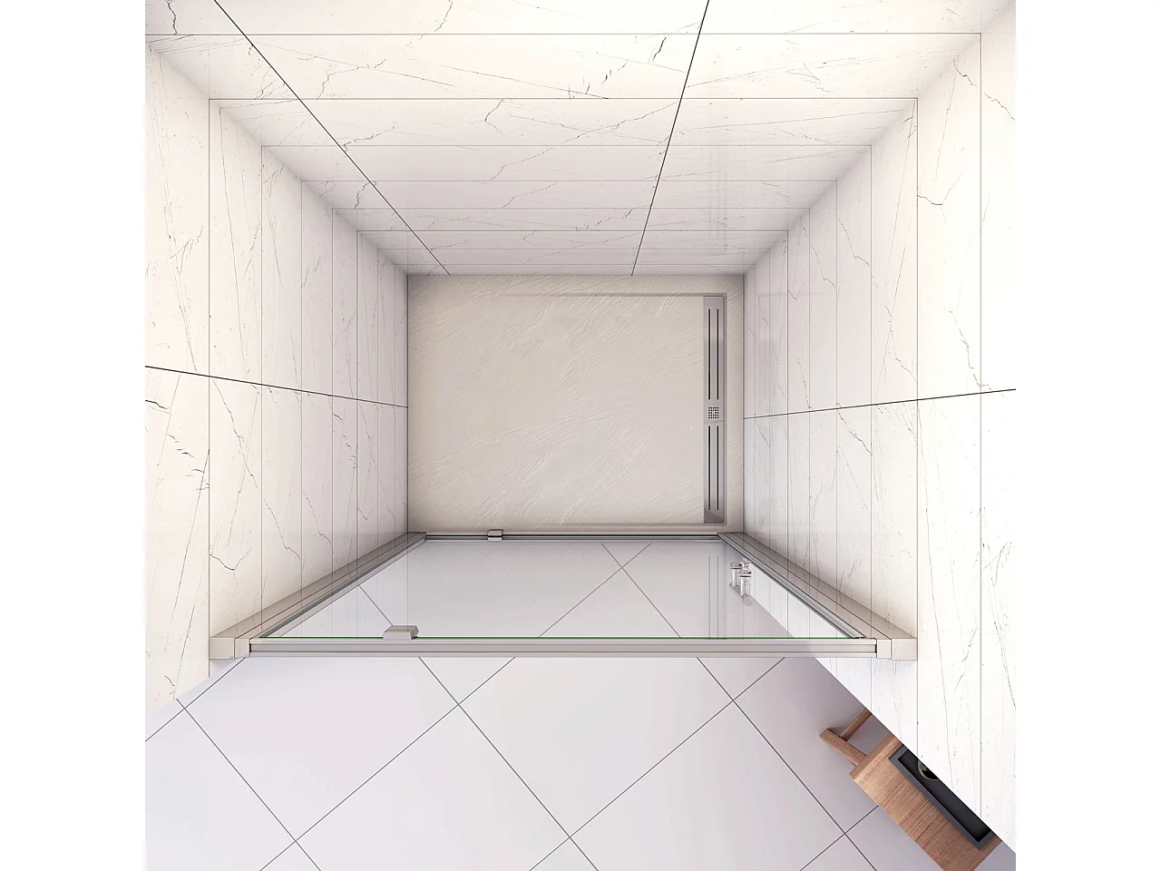 H.185 cm Box Doccia per Nicchia Porta Girevole Battente Vetro Temperato 5 mm Trasparente  Profili Cromati Lucidi Misura 90 cm