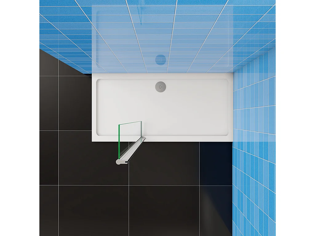 Paretina mobile per Walk In da 40 cm Altezza 200 cm Vetro Temperato Trasparente da 8 mm Anticalcare Telaio Cromato Lucido