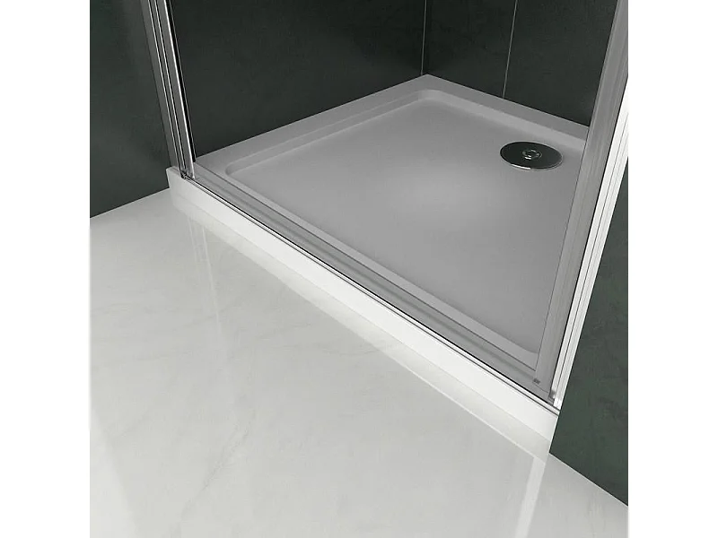 90x185 cm Box Doccia Per Nicchia Porta Battente Vetro Temperato 6mm Semitrasparente Anticalcare Satinato Opaco