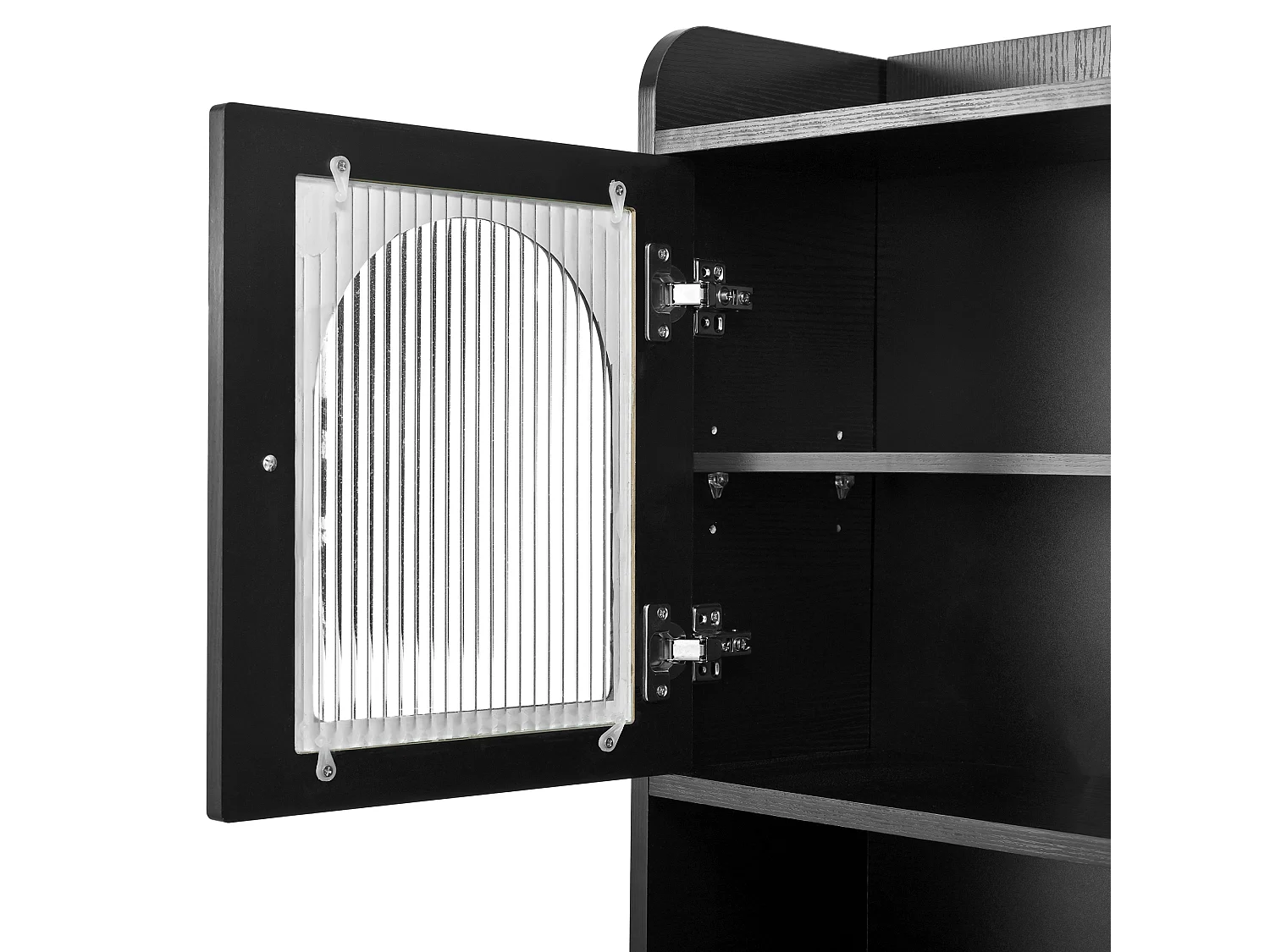 Buffet de cuisine moderne 140x40x190cm - avec des étagères ouvertes - avec 3 tiroirs et 5 portes - Noir