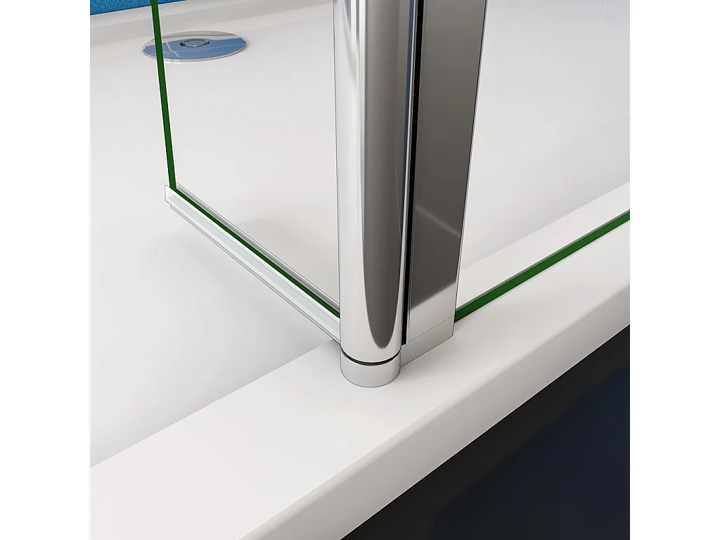 Walk In 190 cm Parete Doccia con Paretina Mobile 30 cm in Vetro 8 mm Temperato Anticalcare 90 cm Barra Stabilizzatrice da 90 cm