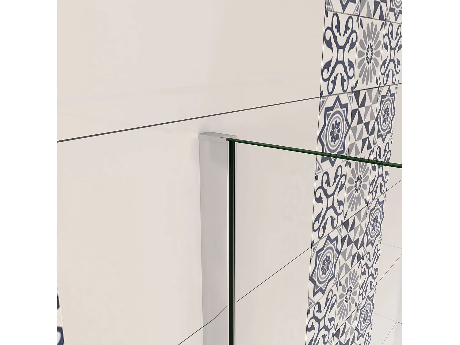 Box Doccia Walk In 90x190 cm Vetro 8 mm Anticalcare Trasparente Barra Stabilizzatrice da 90 cm Mensola Doccia 90 cm