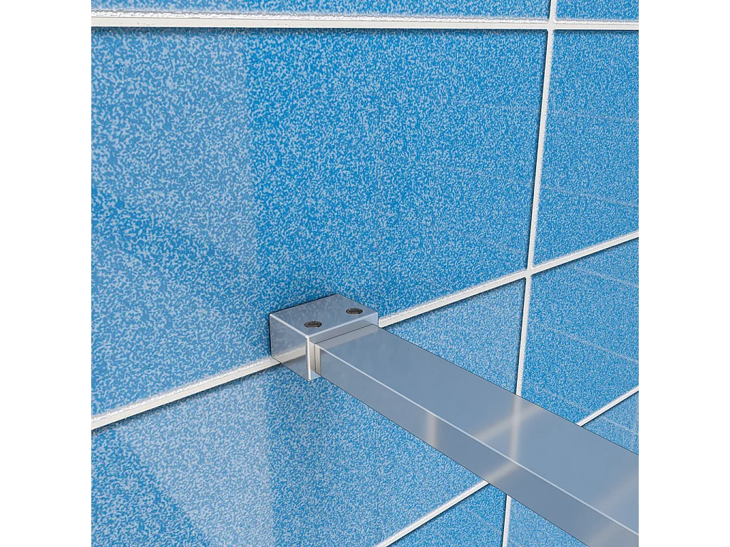 Walk In 190 cm Parete Doccia con Paretina Mobile 30 cm in Vetro 8 mm Temperato Anticalcare 110 cm Barra Stabilizzatrice da 90 cm