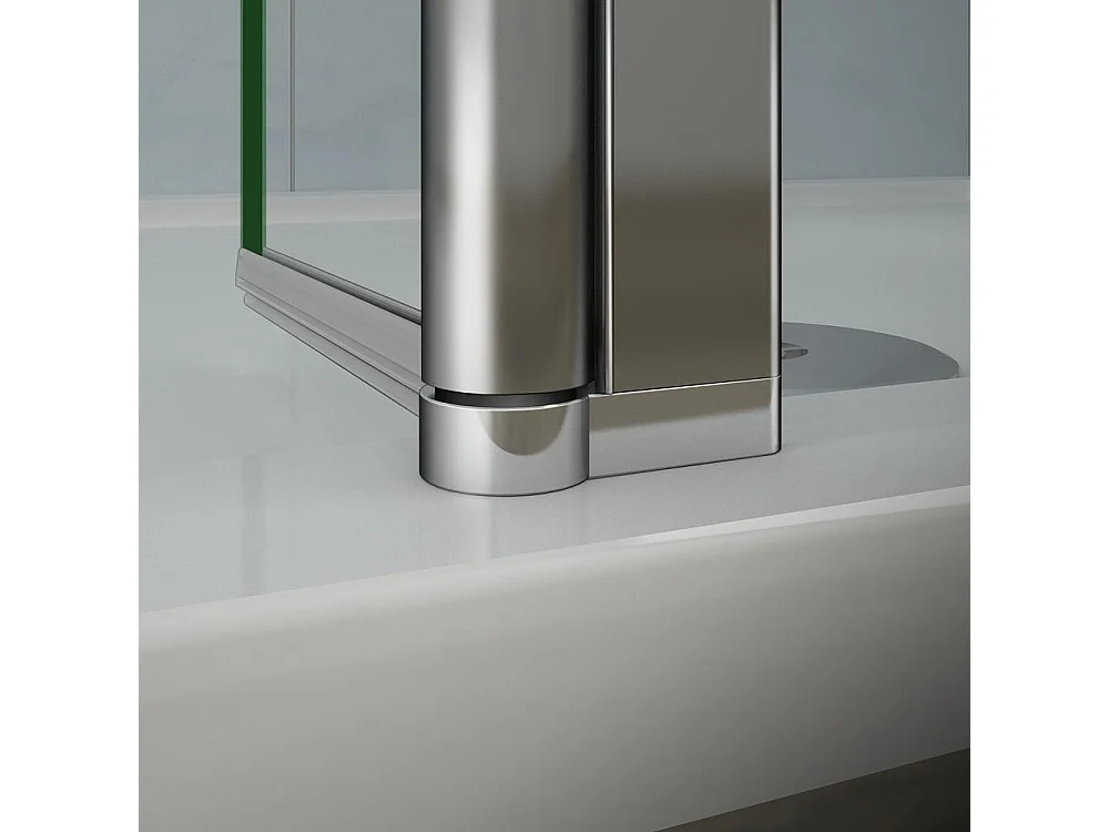 Paretina mobile per Walk In da 30 cm Altezza 200 cm Vetro Temperato Trasparente da 8 mm Anticalcare Telaio Cromato Lucido