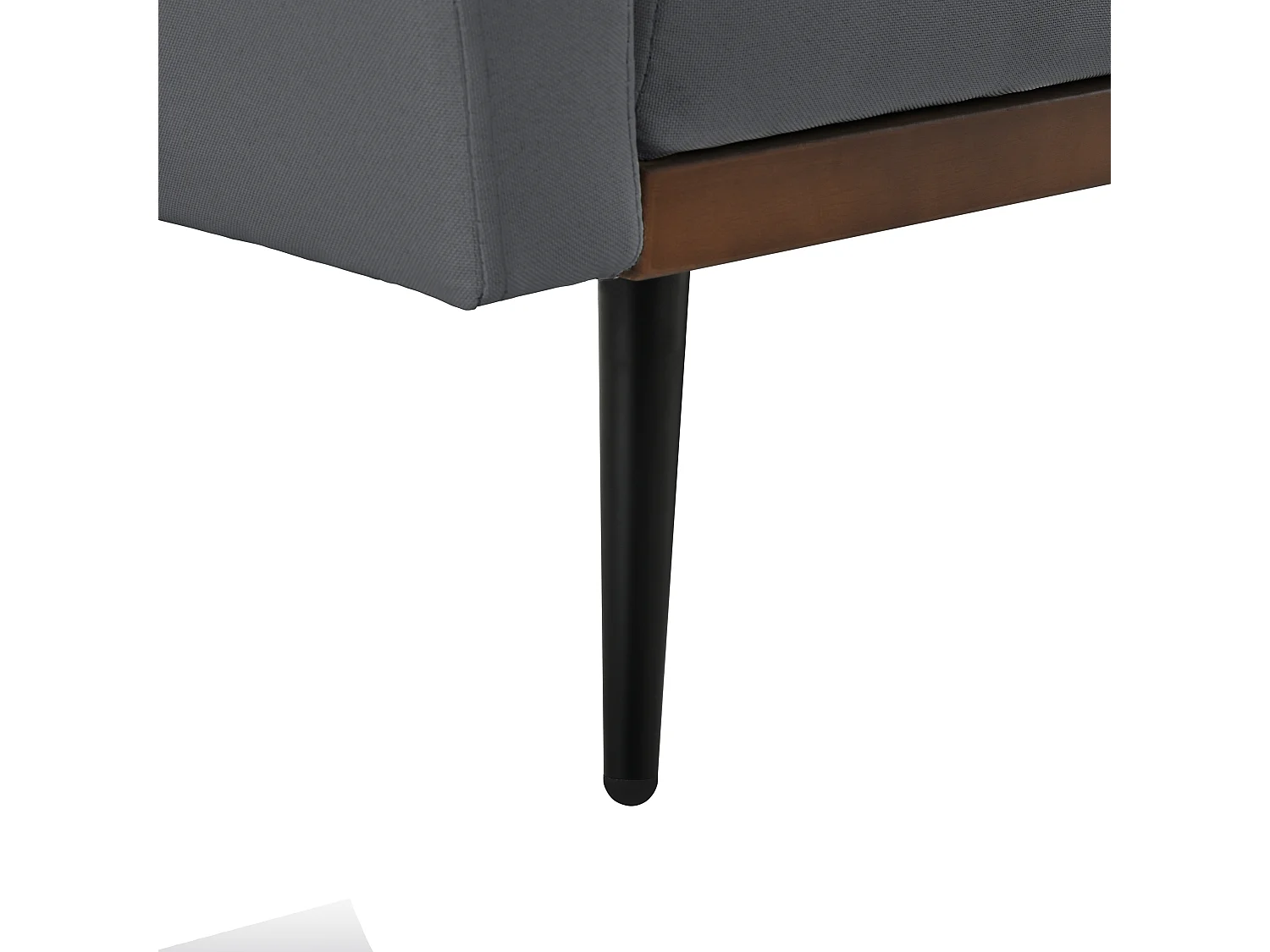 Canapé 2 places convertible avec accoudoirs - Dossier réglable 5 positions - Pieds en métal - Tissu lin gris