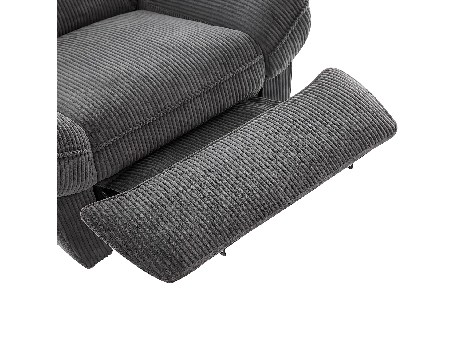 Fauteuil relax électrique en velours côtelé gris - Fonction massage et chauffage , USB