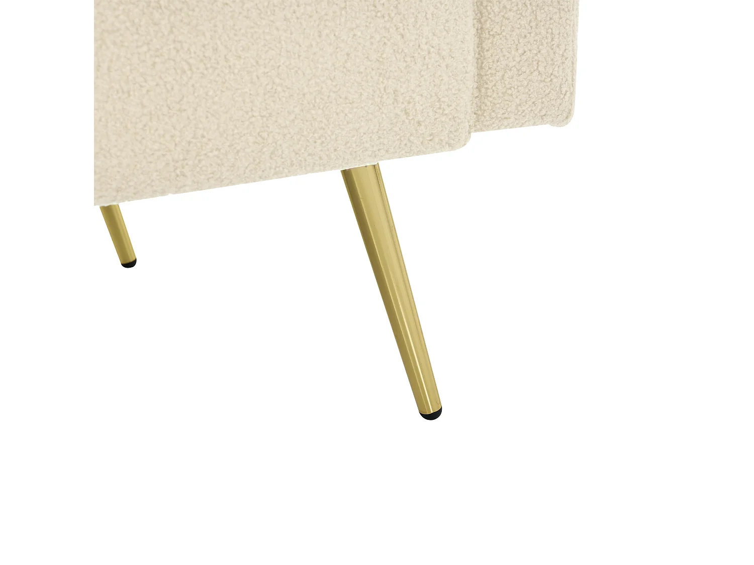 Canapé 2 places convertible en tissu sherpa - Avec coussins et poche latérale - Beige