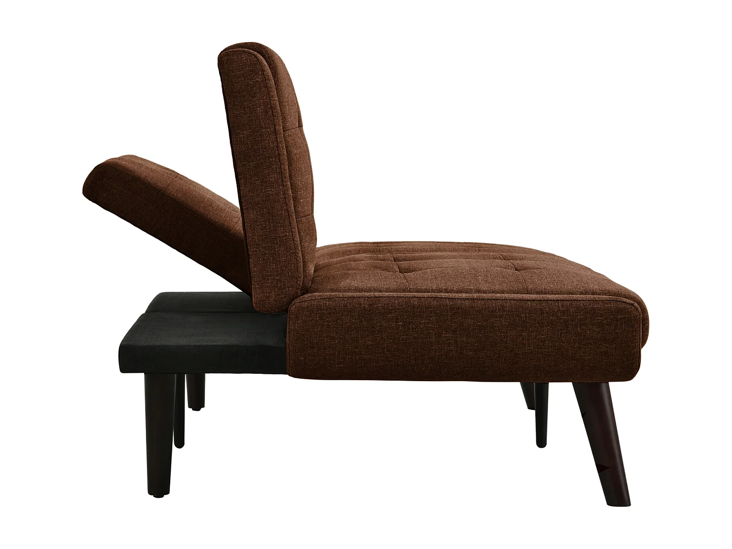 Canapé 2 places convertible express -Dossier inclinable 5 positions - Tissu lin marron