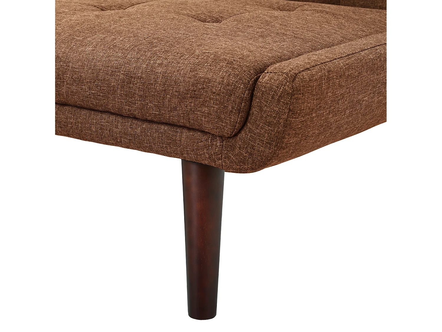 Canapé 2 places convertible express -Dossier inclinable 5 positions - Tissu lin marron