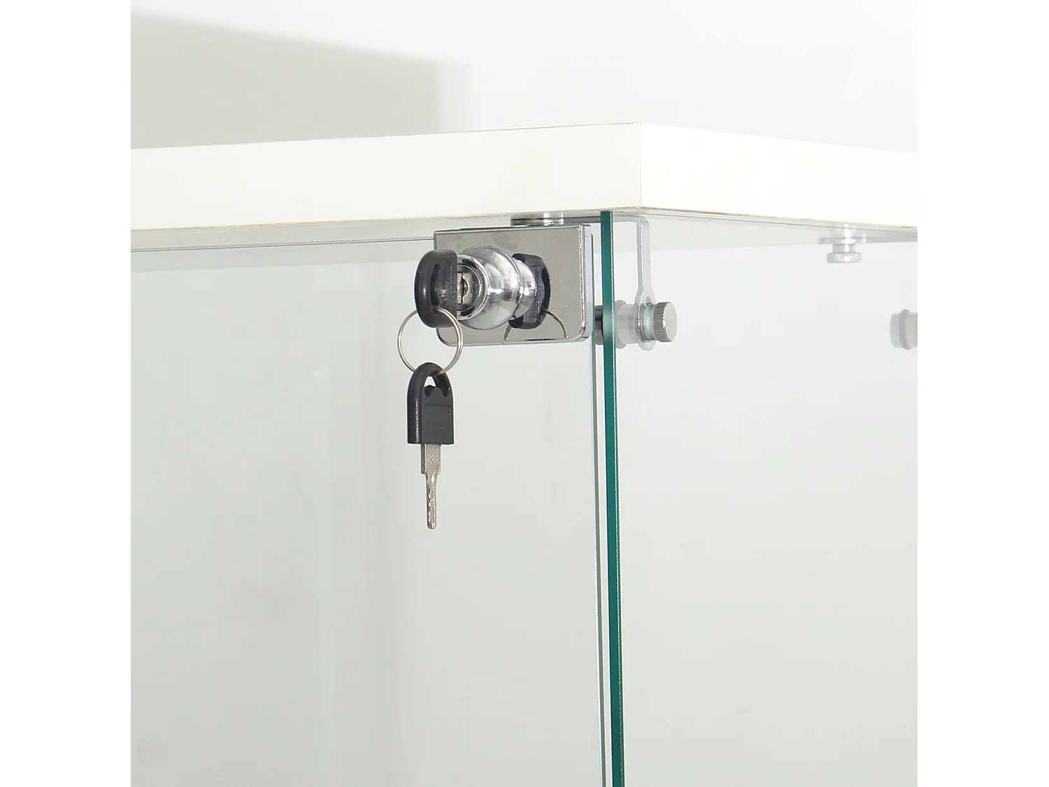 Vitrine vitrée - meuble indépendant pour collections avec éclairage LED - 1 porte et 4 étagères - vitrine pour figurines