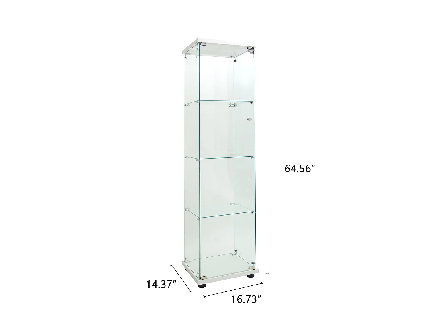 Vitrine vitrée - meuble indépendant pour collections avec éclairage LED - 1 porte et 4 étagères - vitrine pour figurines