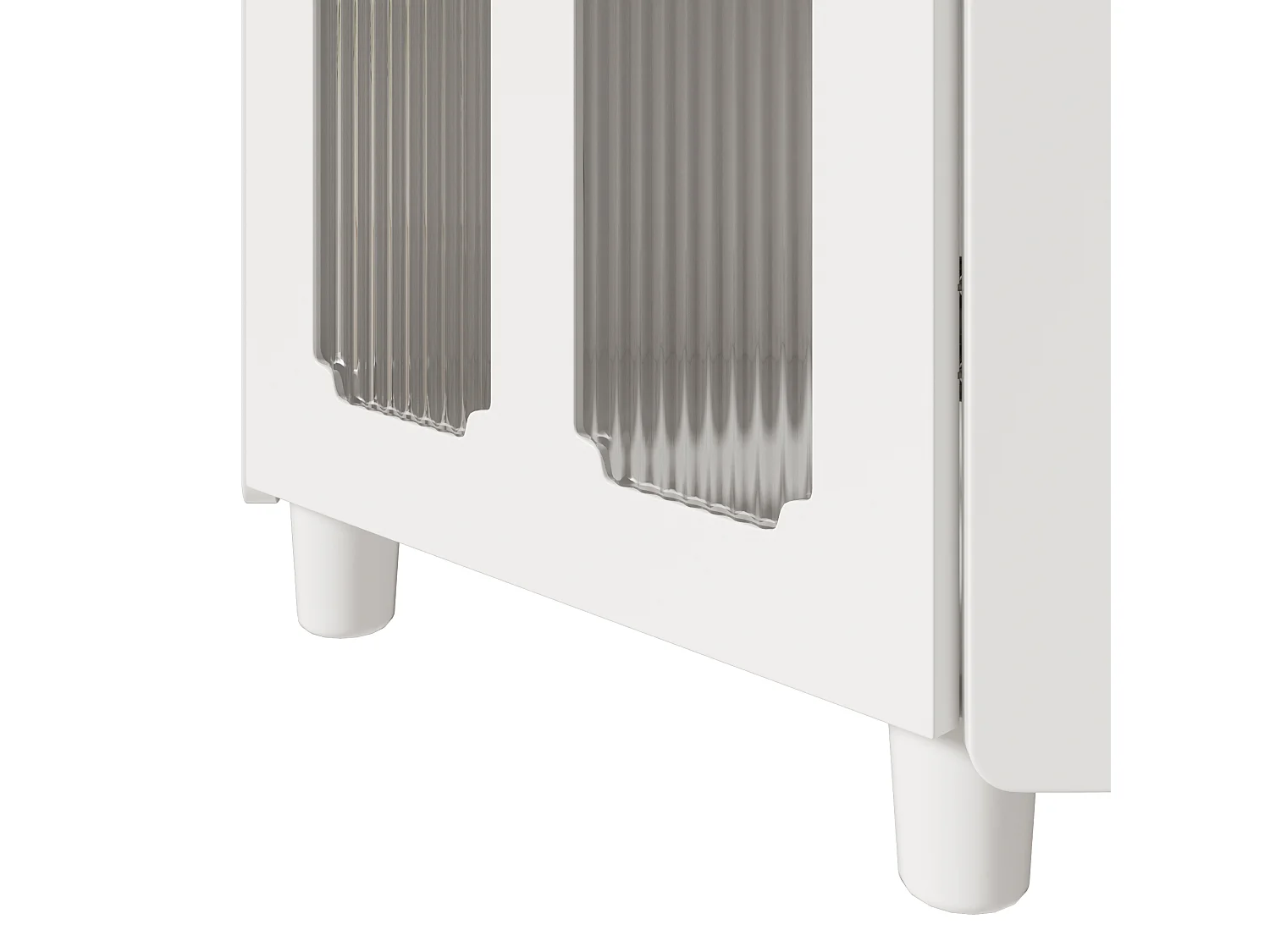 Badezimmer-Ecksäule - mit LED-Beleuchtung - mit 1 Tür - mit 2 Regalböden - mit offenen Regalen - weiß