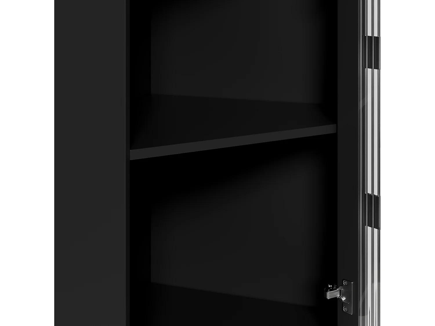 Vetrina angolare nera - Con illuminazione a LED e 2 ante in vetro