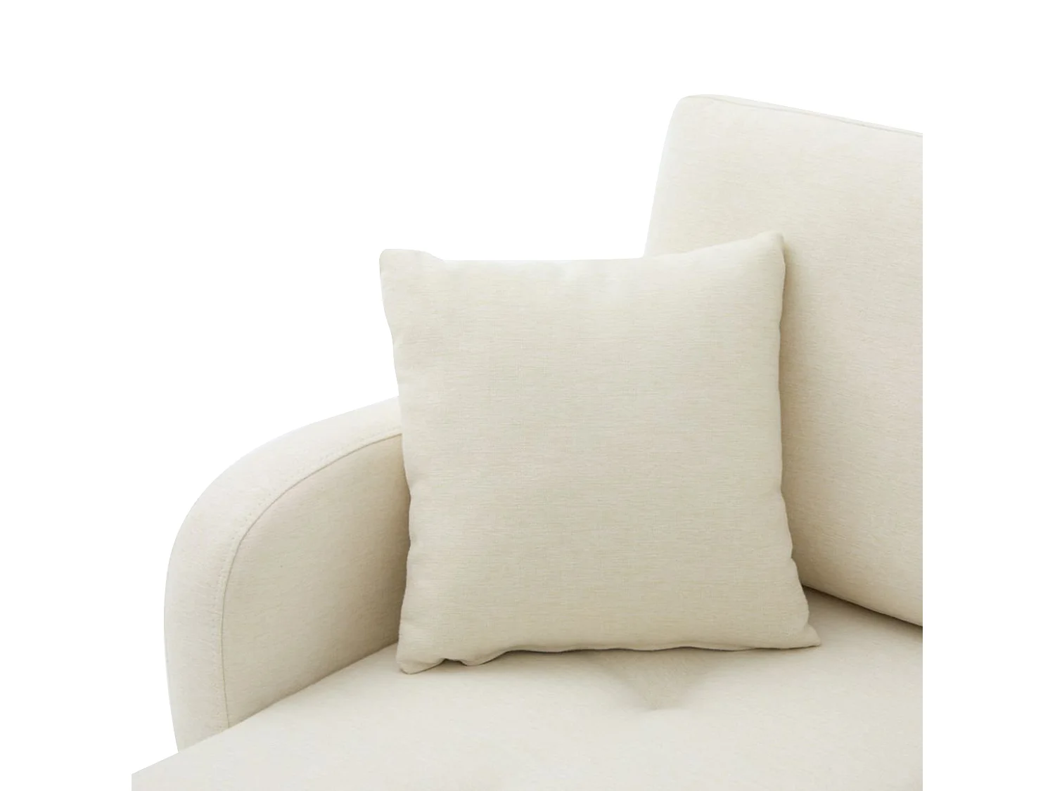 Canapé d'angle avec méridienne - 3 places - tissu en coton et lin - Beige clair