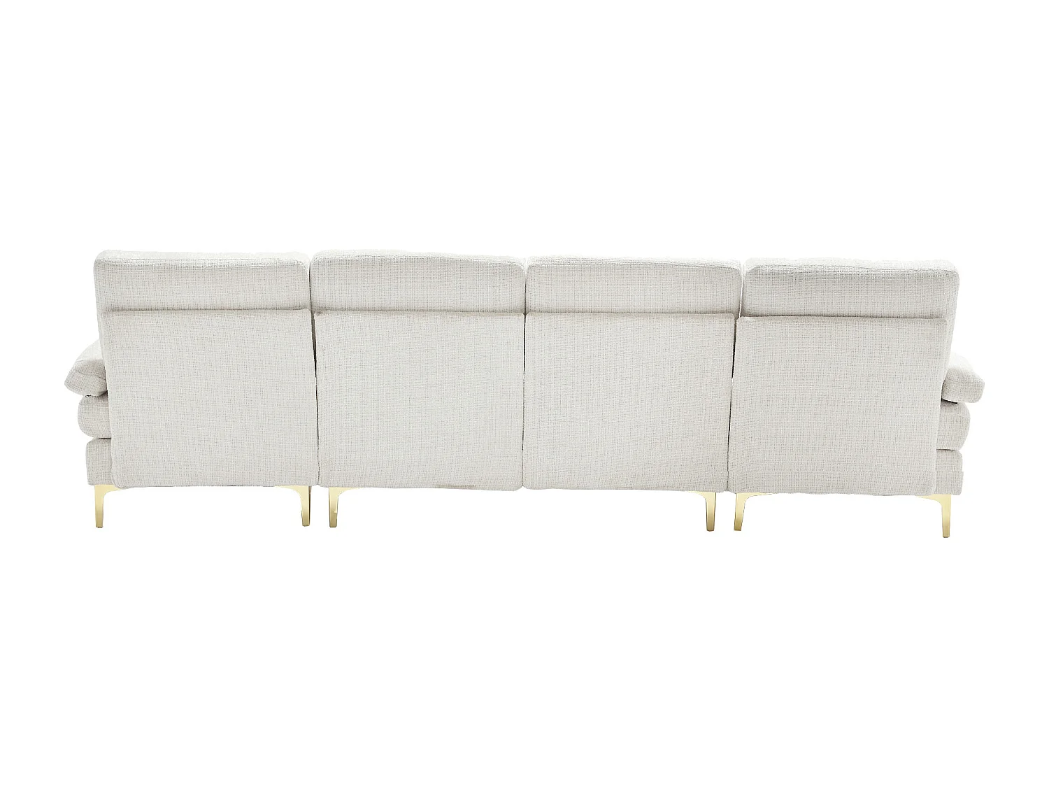 Canapé d'angle en forme de U en chenille - Fauteuil inclinable double - Beige