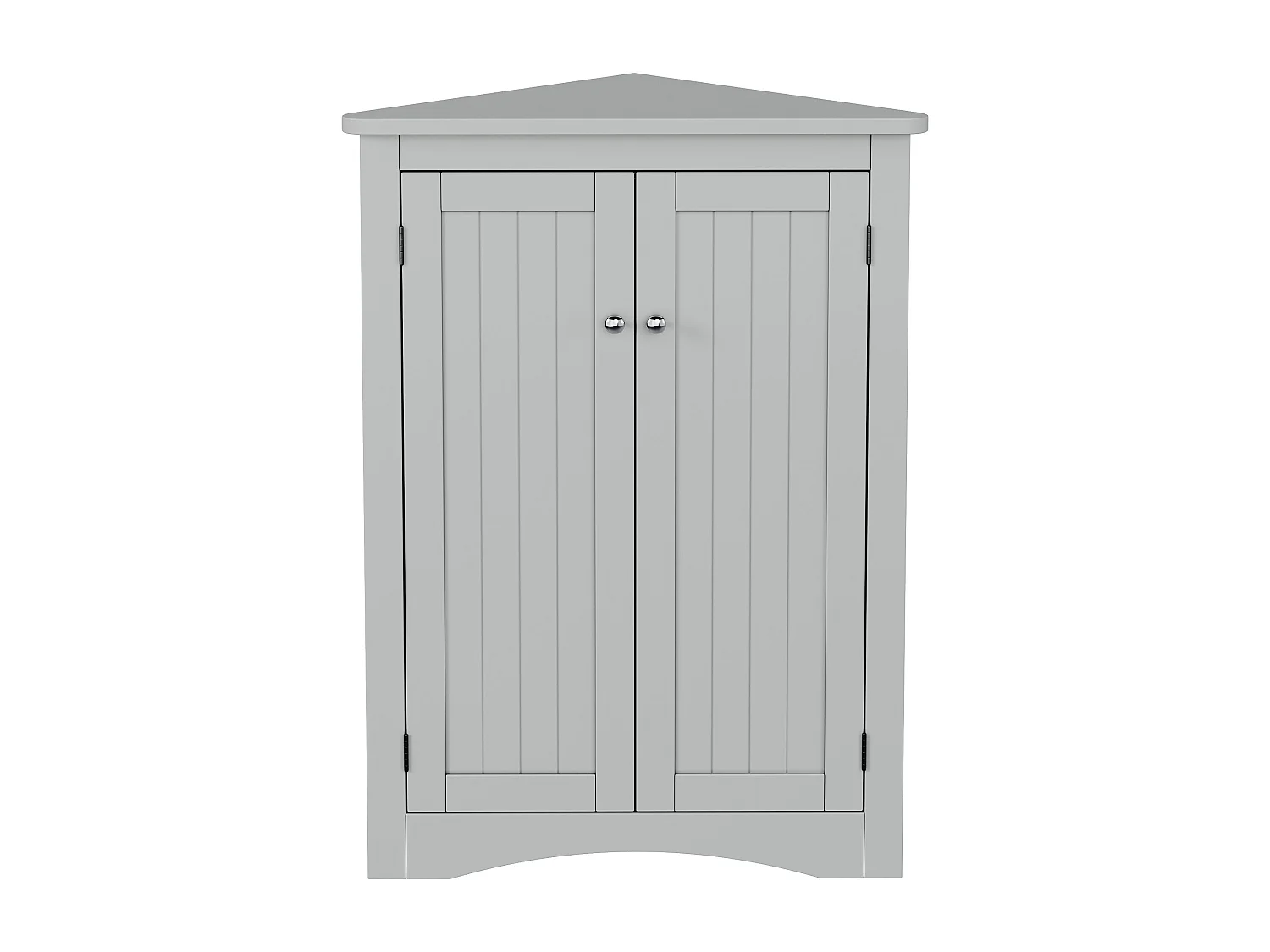 Colone d'angle de salle de bain - avec 2 portes - avec 3 étagères - étagères réglables - Gris