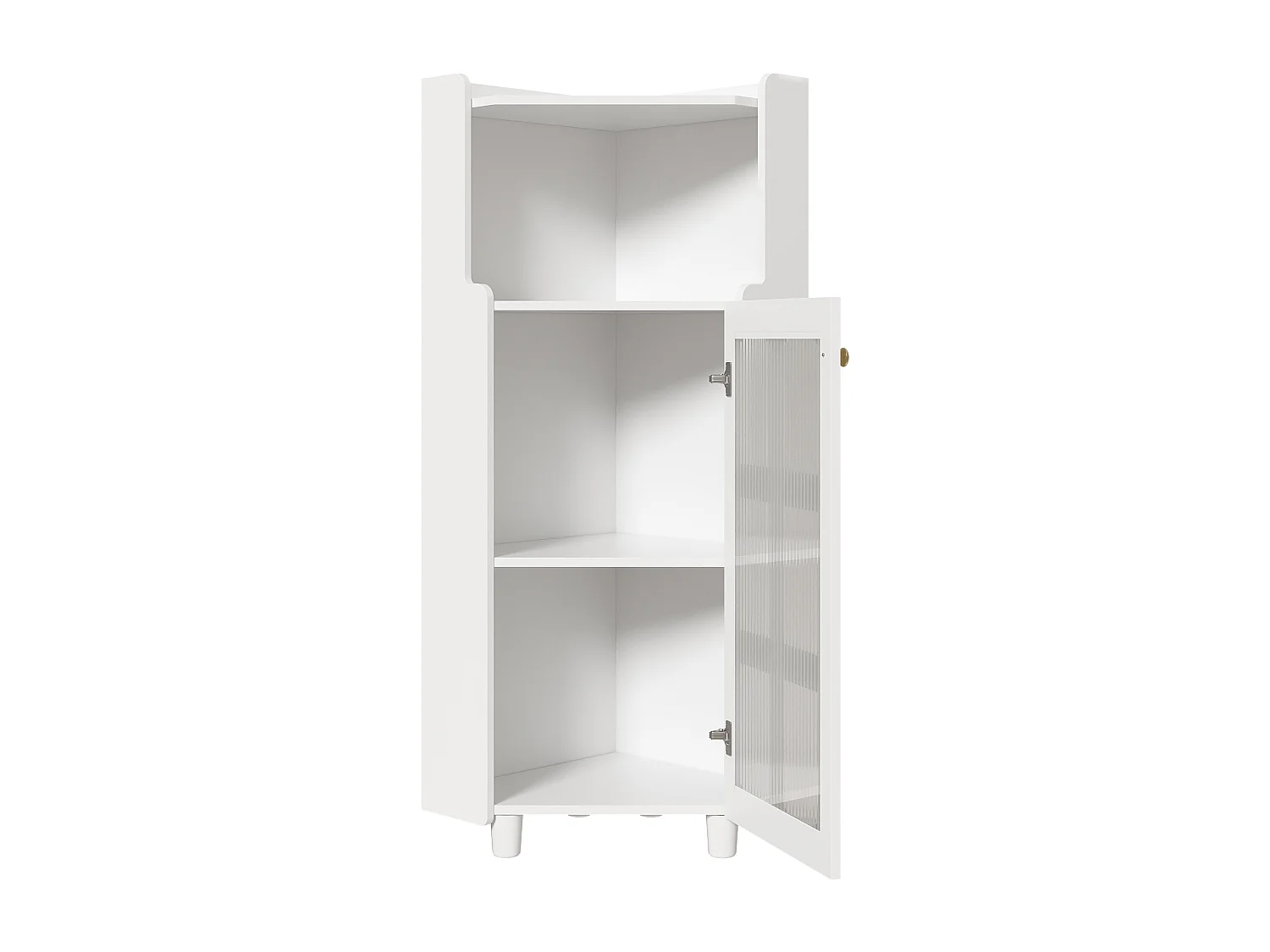 Vetrina angolare bianca - Con illuminazione a LED e 2 ante in vetro