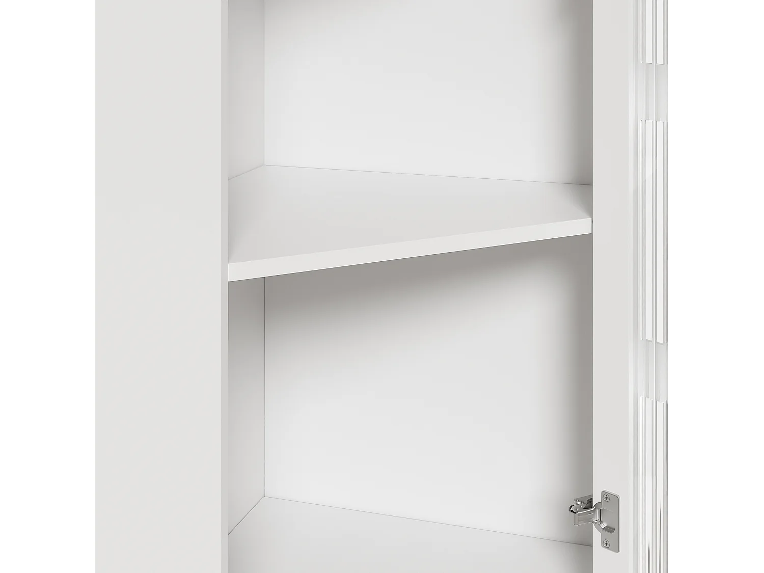 Vetrina angolare bianca - Con illuminazione a LED e 2 ante in vetro