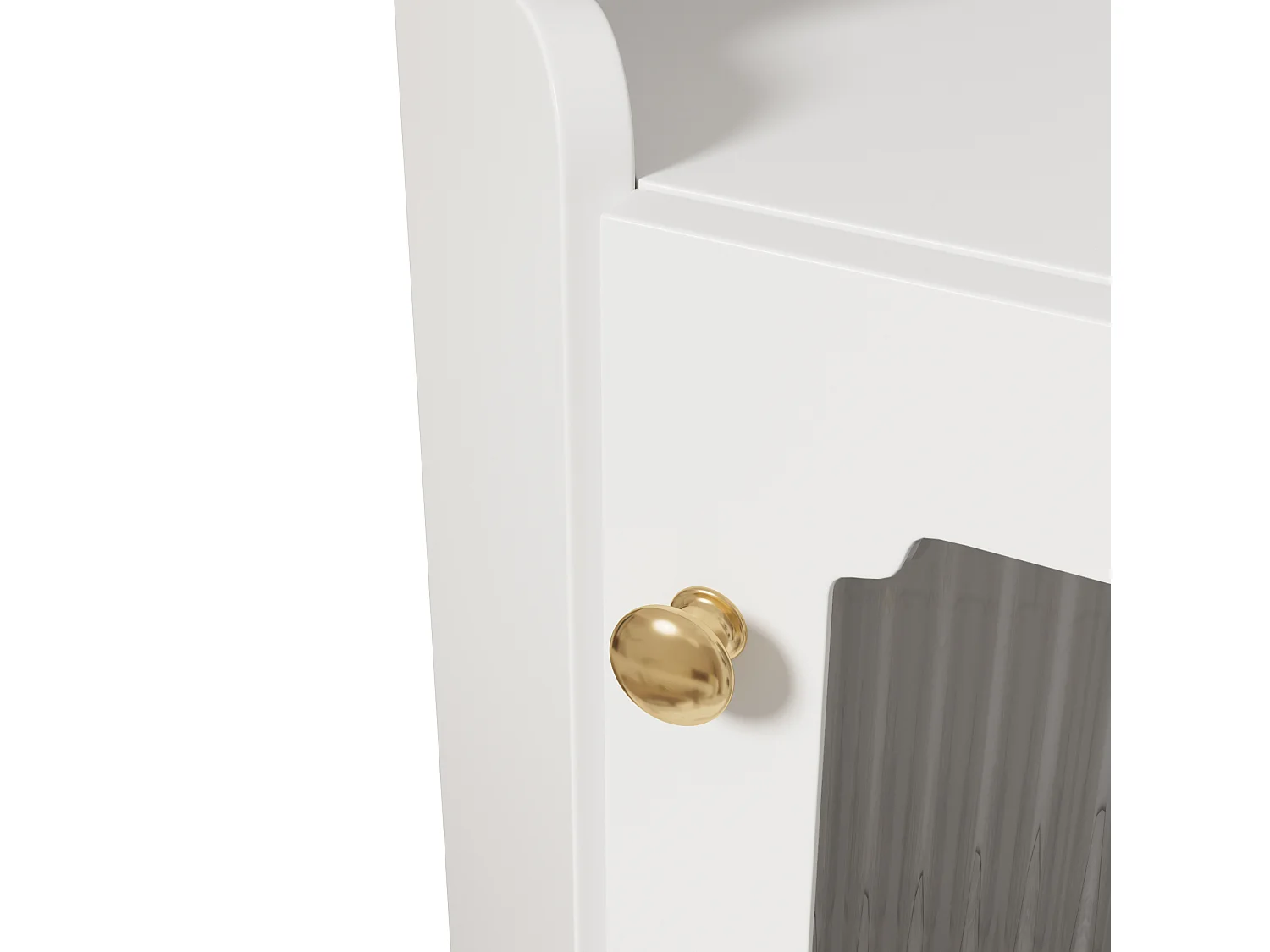 Vetrina angolare bianca - Con illuminazione a LED e 2 ante in vetro