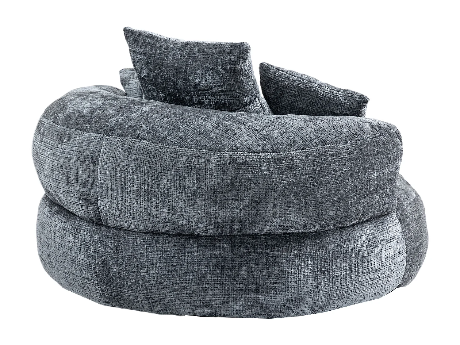Fauteuil poire avec 3 coussins - Pour adulte et enfant - Chenille gris, sans montage