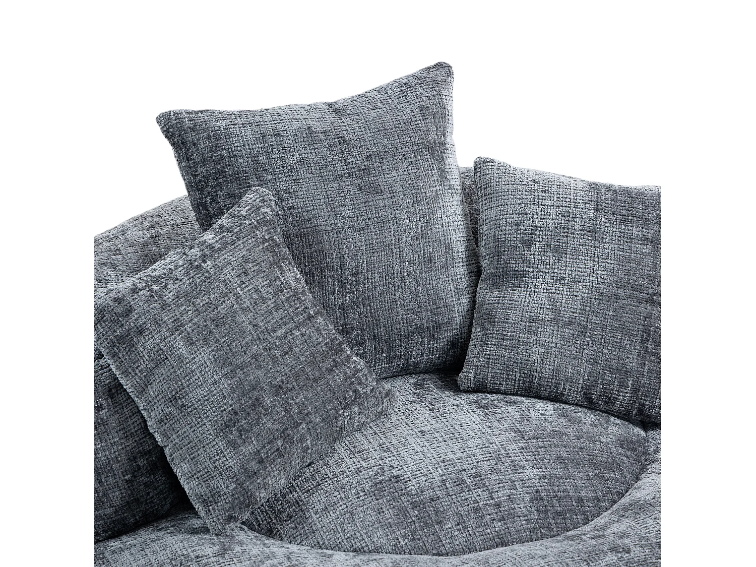 Fauteuil poire avec 3 coussins - Pour adulte et enfant - Chenille gris, sans montage