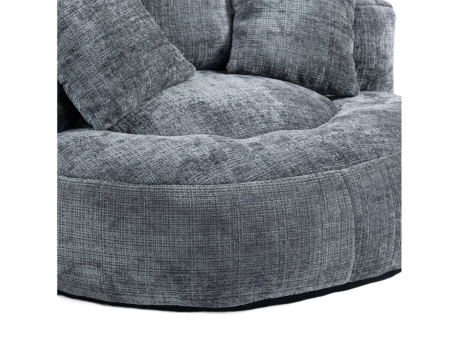 Fauteuil poire avec 3 coussins - Pour adulte et enfant - Chenille gris, sans montage