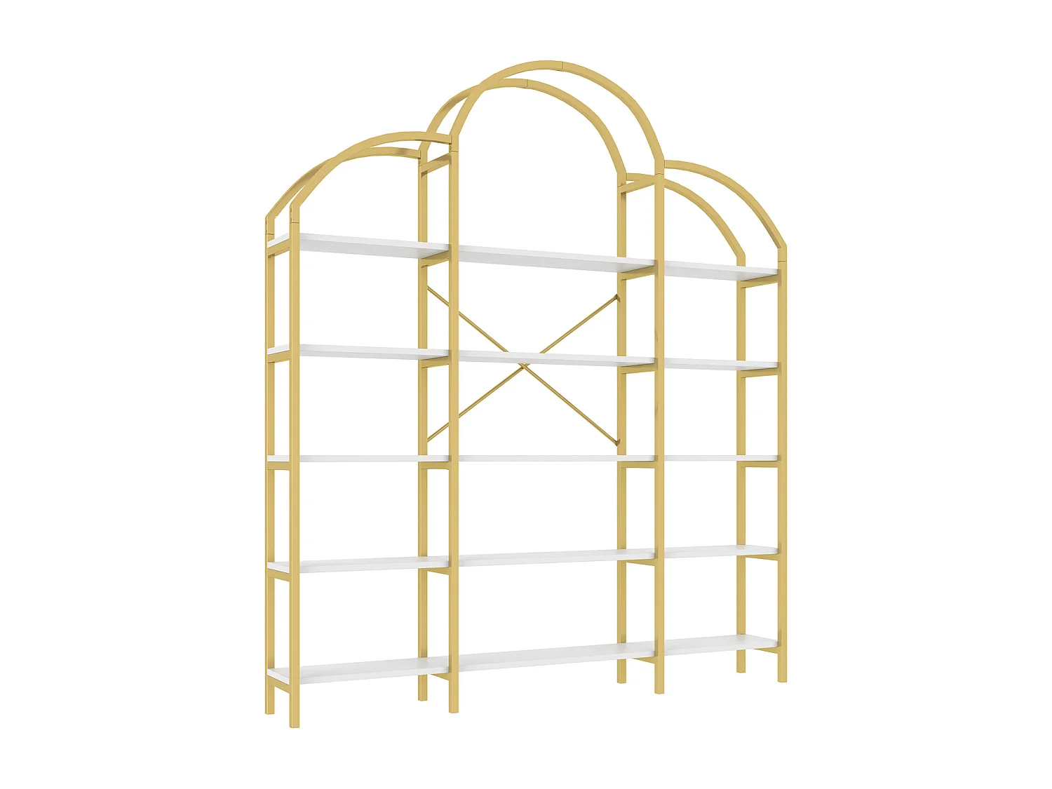 Étagère à 5 niveaux - design nuage unique - 170 x 26 x 190 cm - or