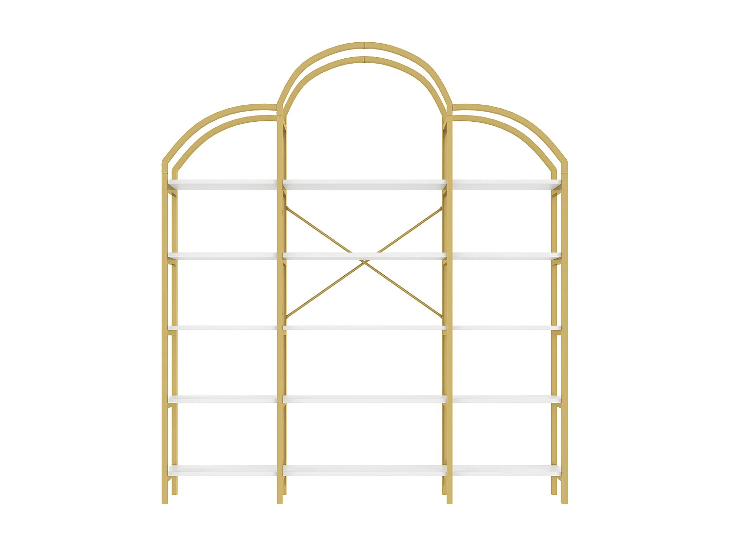 Étagère à 5 niveaux - design nuage unique - 170 x 26 x 190 cm - or