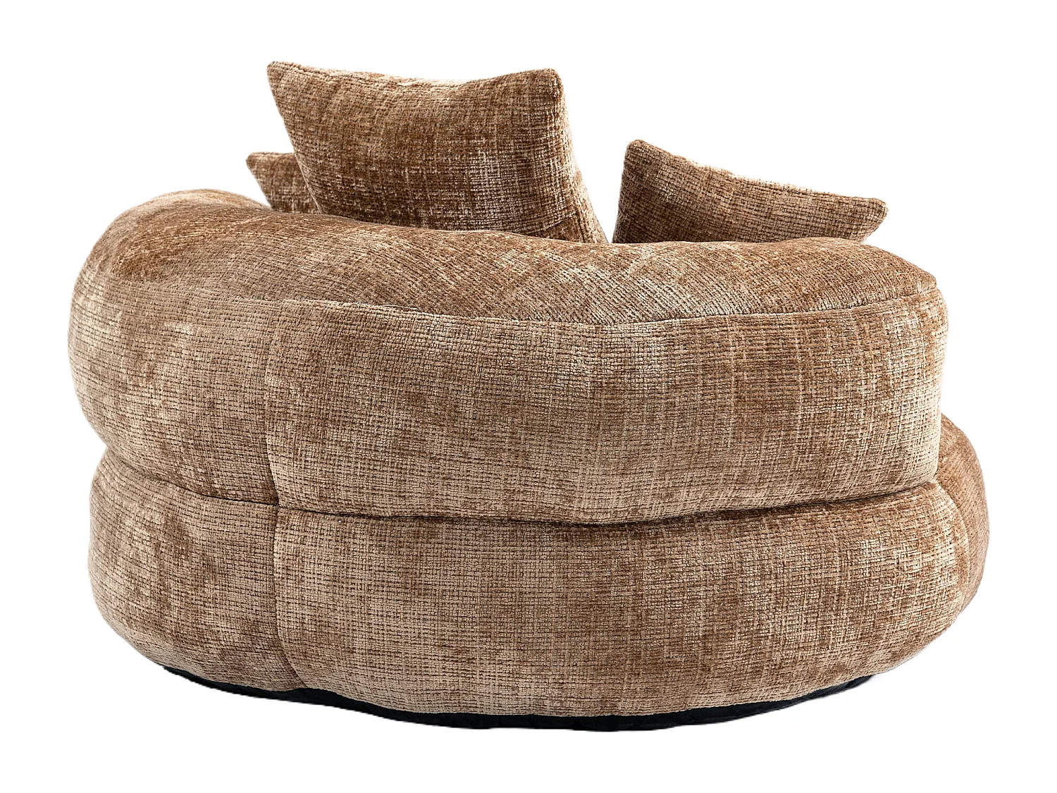 Fauteuil poire avec 3 coussins - Pour adulte et enfant - Chenille marron clair, sans montage