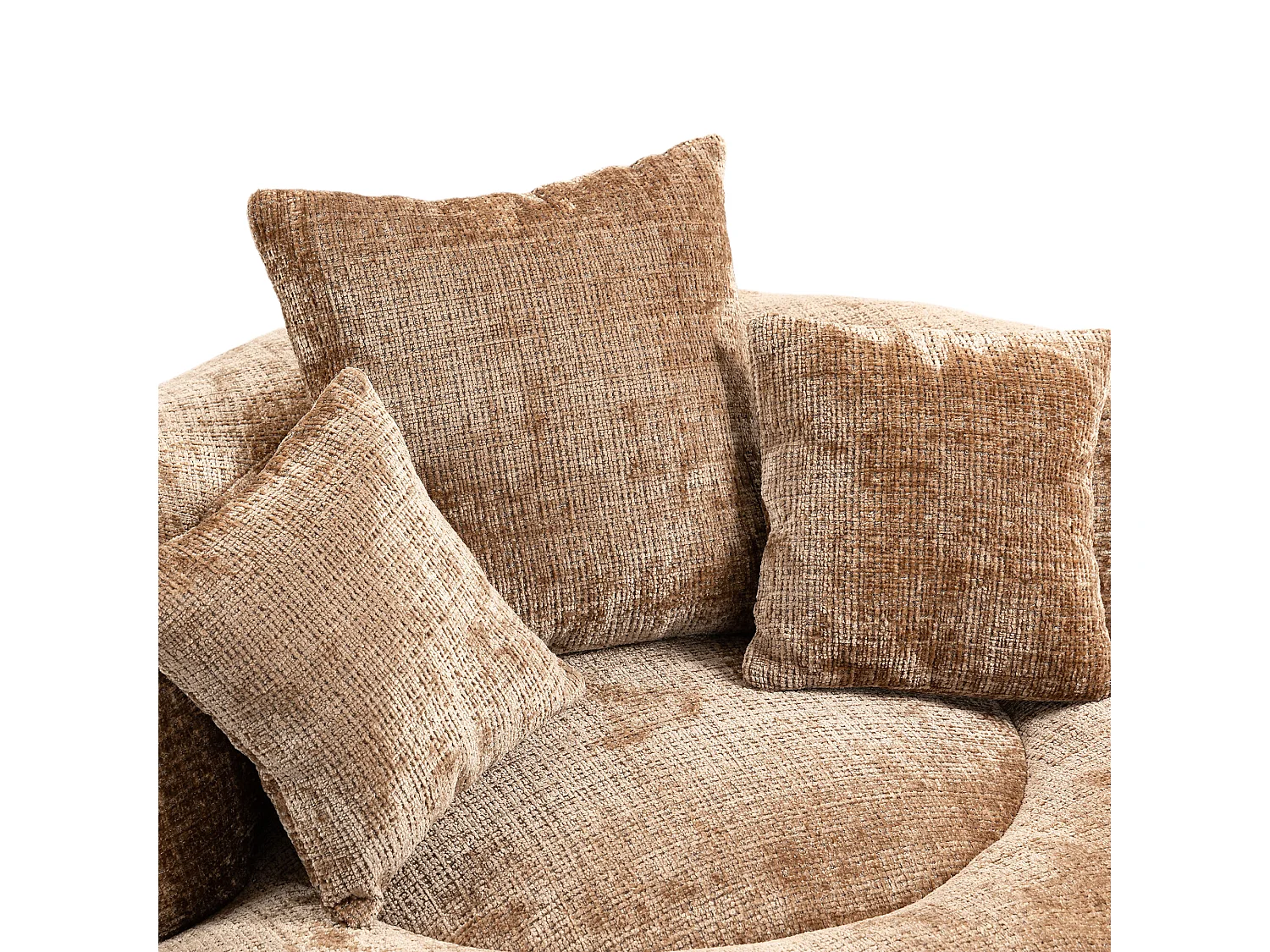 Fauteuil poire avec 3 coussins - Pour adulte et enfant - Chenille marron clair, sans montage