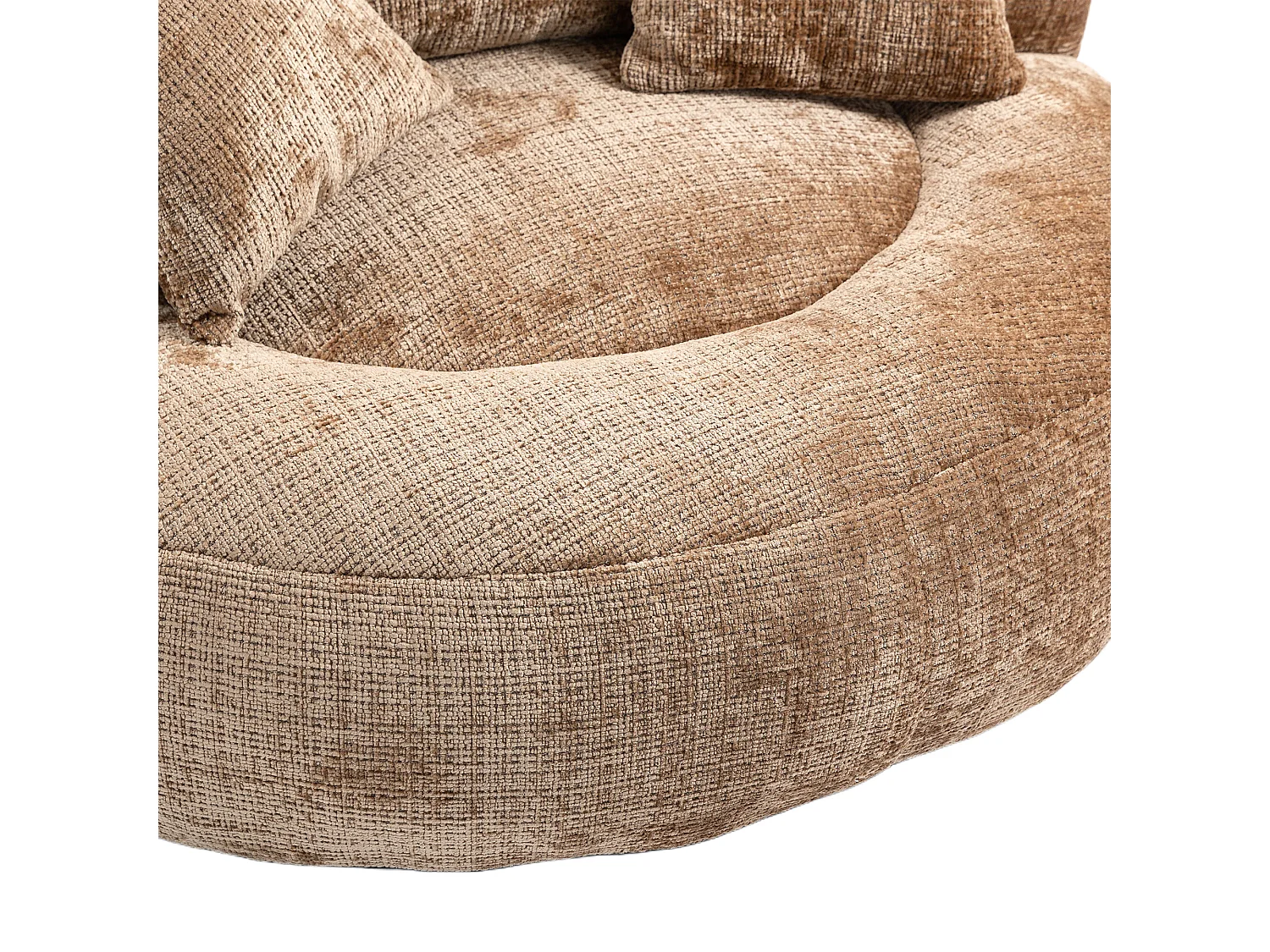 Fauteuil poire avec 3 coussins - Pour adulte et enfant - Chenille marron clair, sans montage