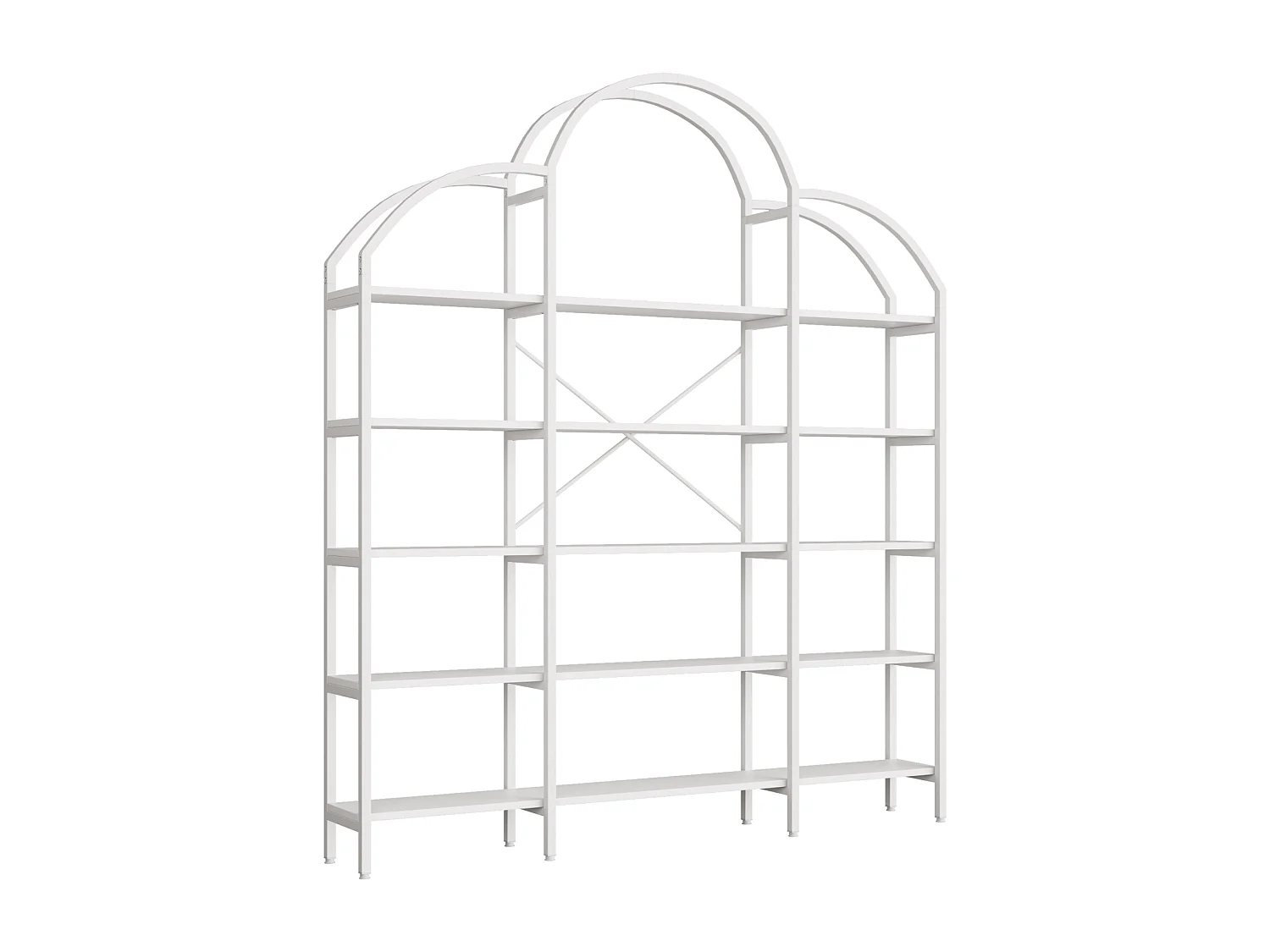 Étagère à 5 niveaux - design nuage unique - 170 x 26 x 190 cm - blanc