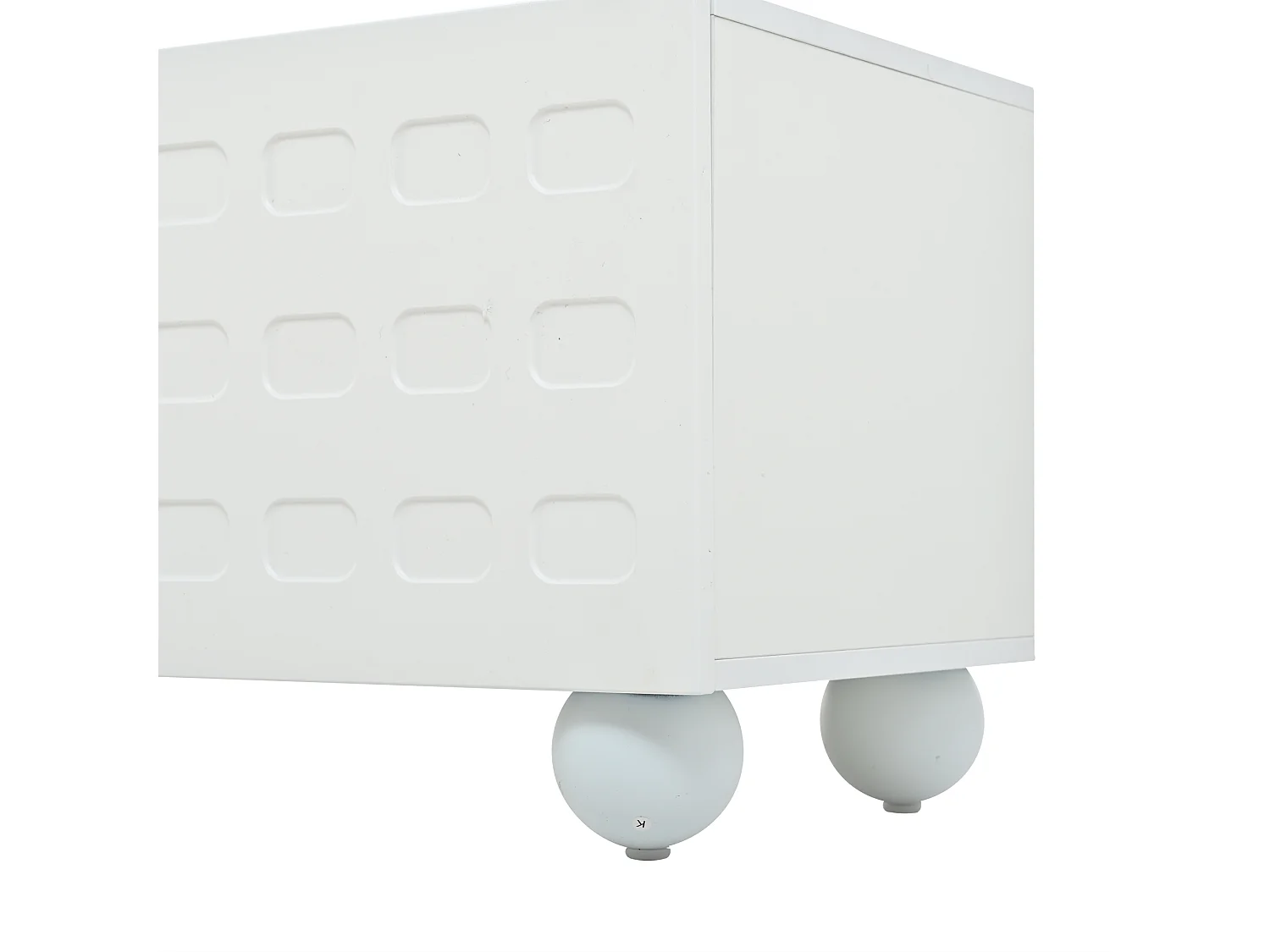 TV-Schrank 200x40x44 cm - 3 Türen - Halboffene Ablage - Bedruckte Türen - Spanplatten - Weiß