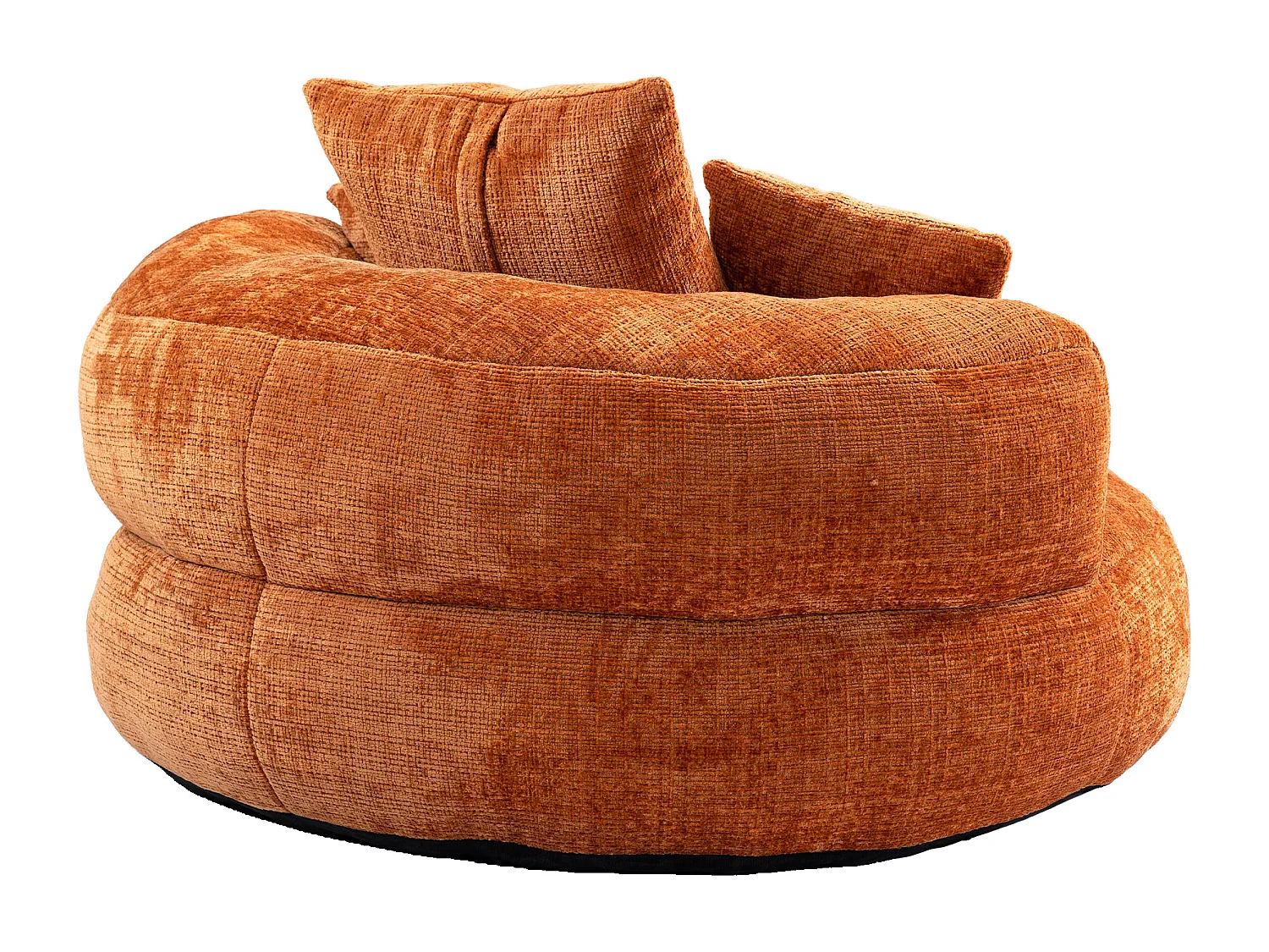 Fauteuil poire avec 3 coussins - Pour adulte et enfant - Chenille orange, sans montage