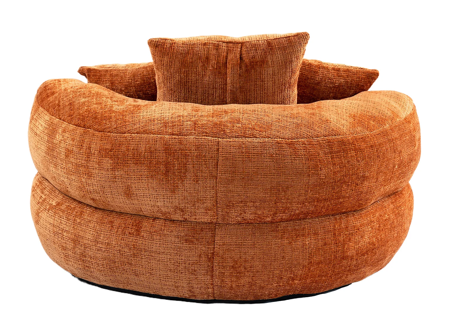 Fauteuil poire avec 3 coussins - Pour adulte et enfant - Chenille orange, sans montage