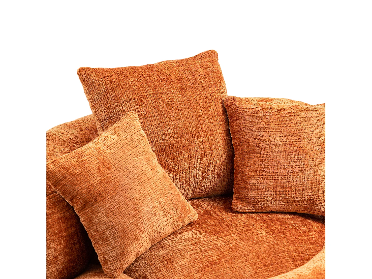 Fauteuil poire avec 3 coussins - Pour adulte et enfant - Chenille orange, sans montage