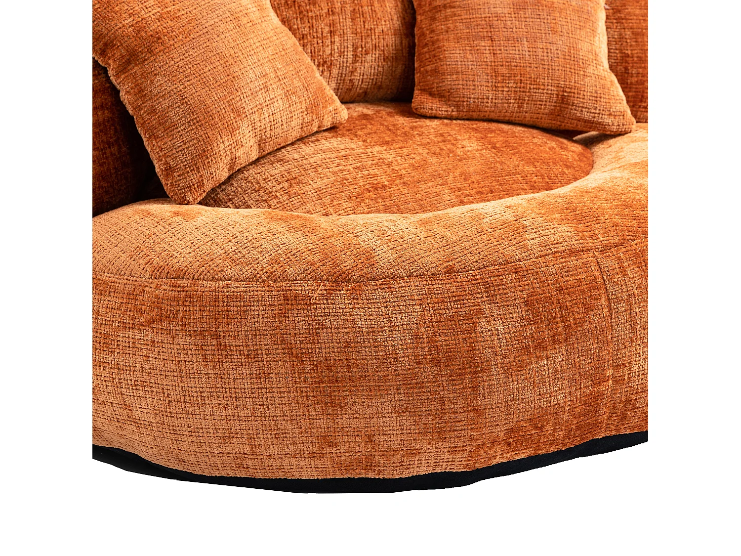 Fauteuil poire avec 3 coussins - Pour adulte et enfant - Chenille orange, sans montage