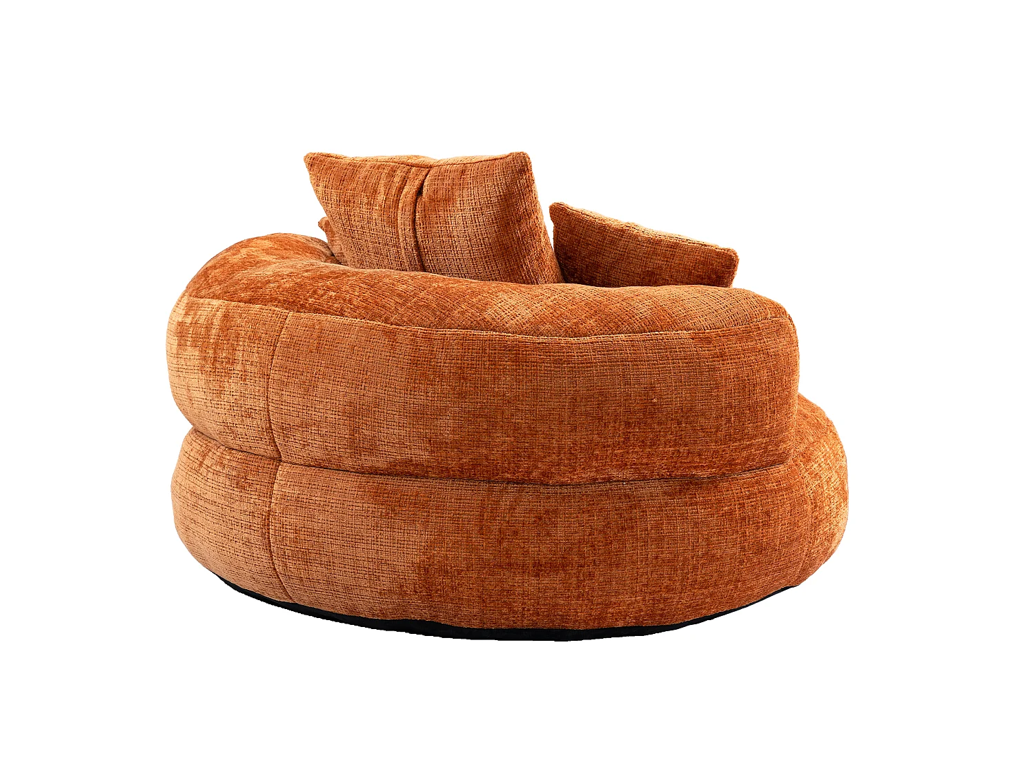Fauteuil poire avec 3 coussins - Pour adulte et enfant - Chenille orange, sans montage