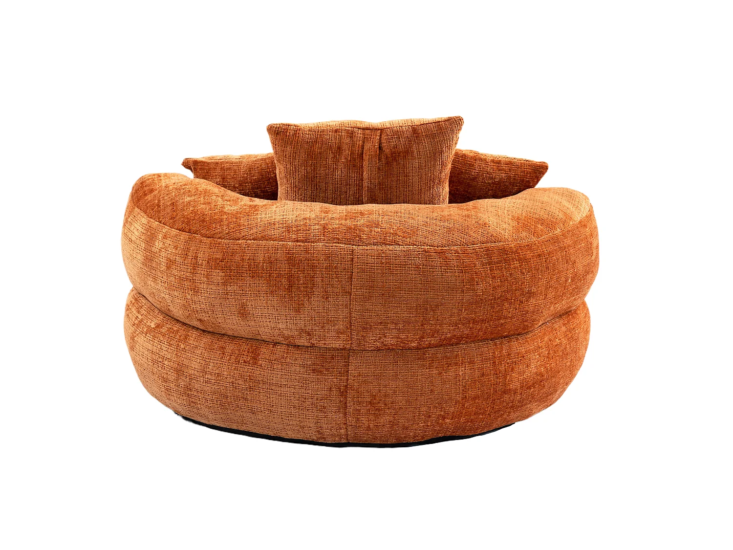 Fauteuil poire avec 3 coussins - Pour adulte et enfant - Chenille orange, sans montage