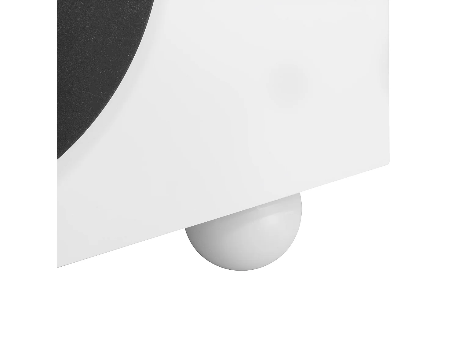 Meuble TV avec 4 portes - Pieds rondes - Blanc et noir